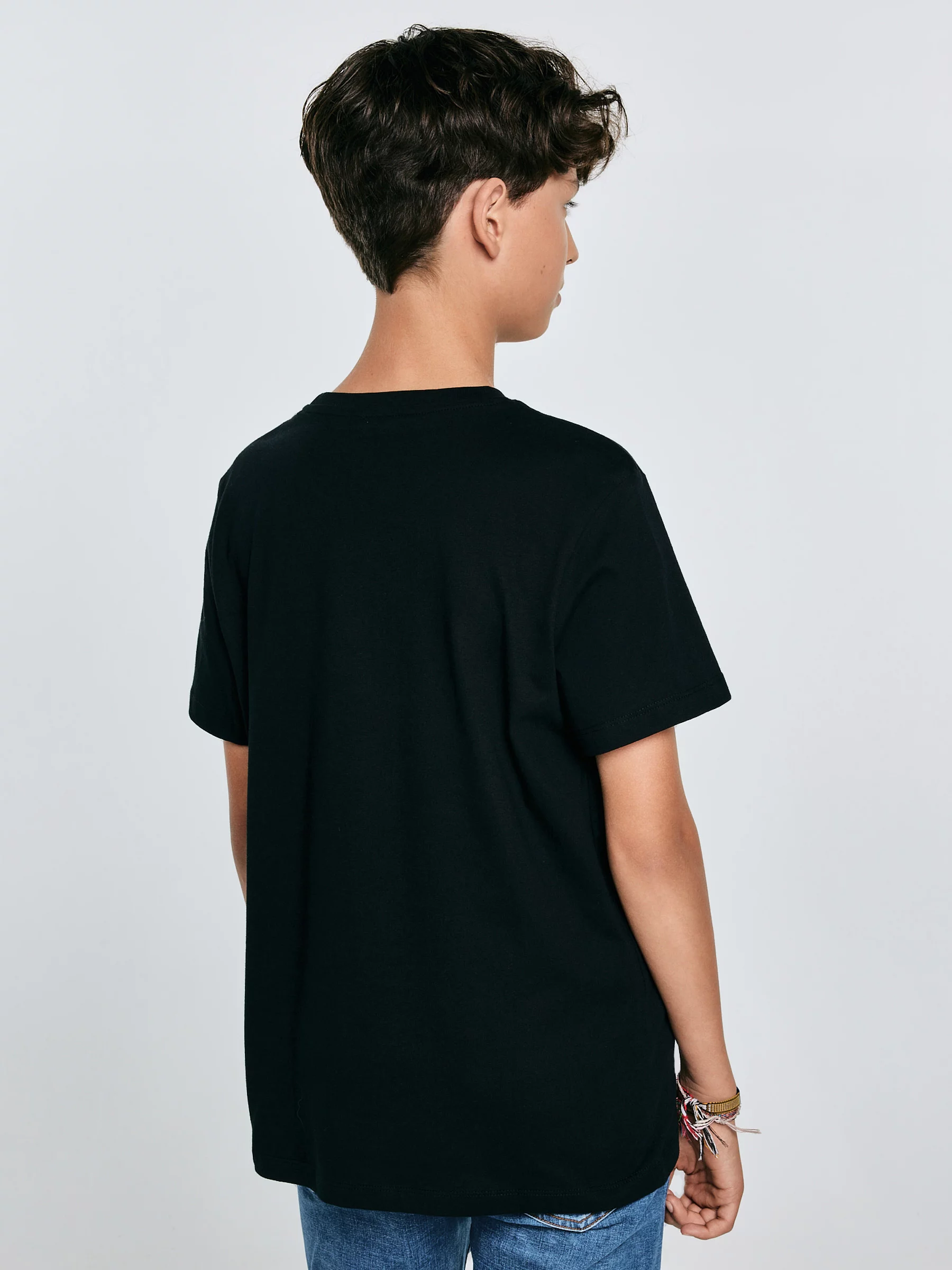 Koszulka chłopięca z krótkim rękawem czarna Basser 906