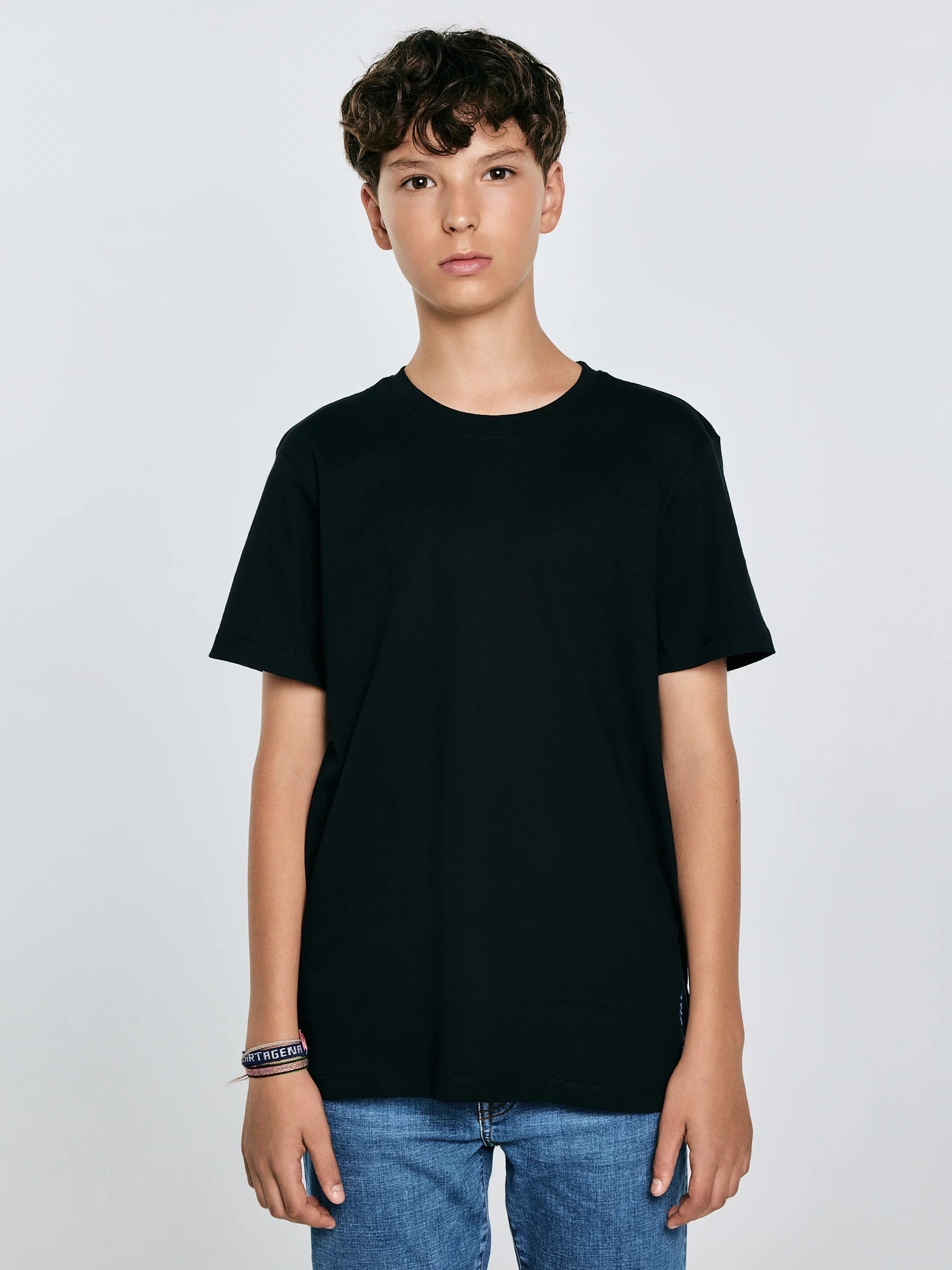 Koszulka chłopięca z krótkim rękawem czarna Basser 906