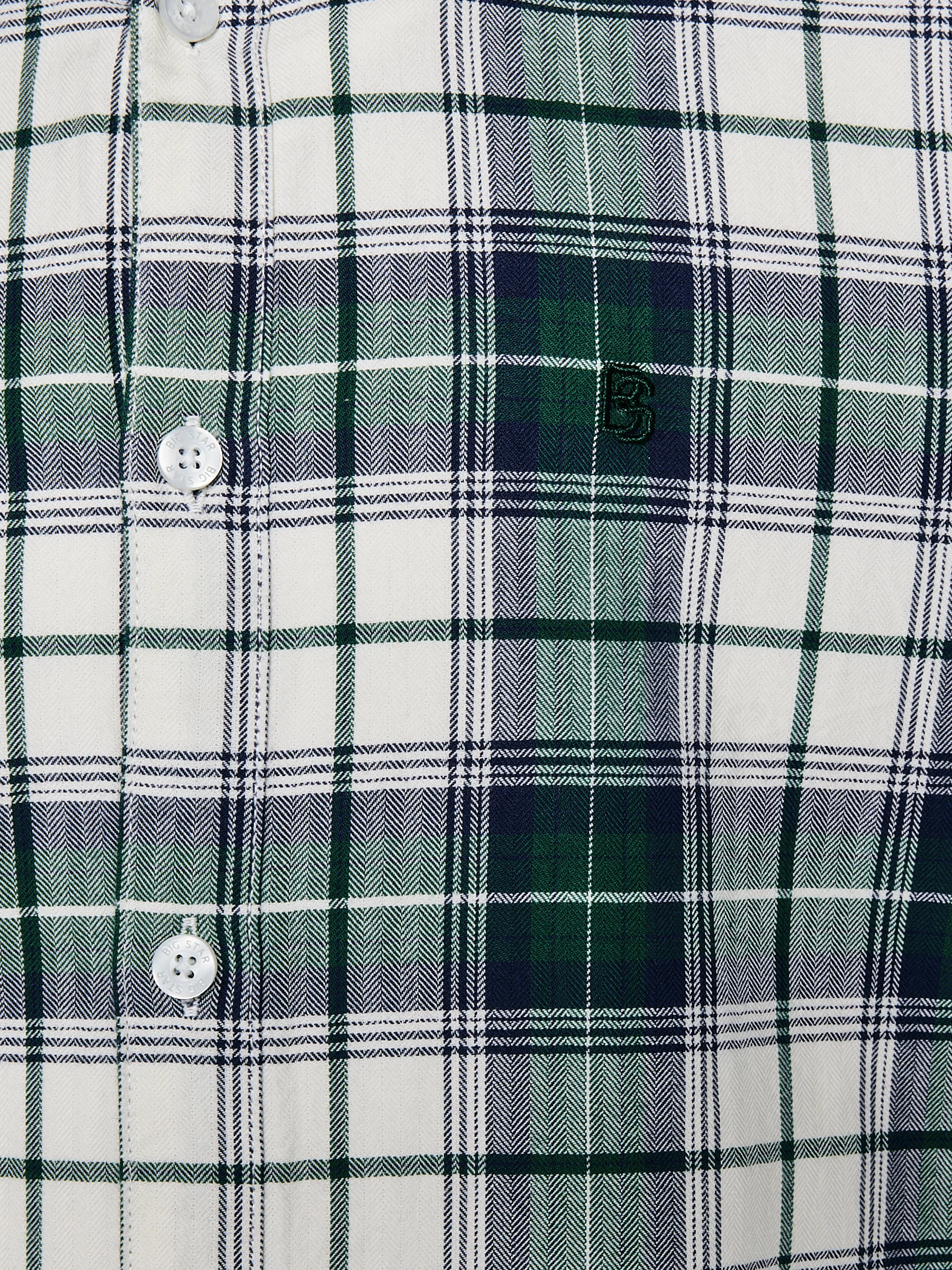 Koszula chłopięca bawełniana w kratę zielono-biała Kevin 304