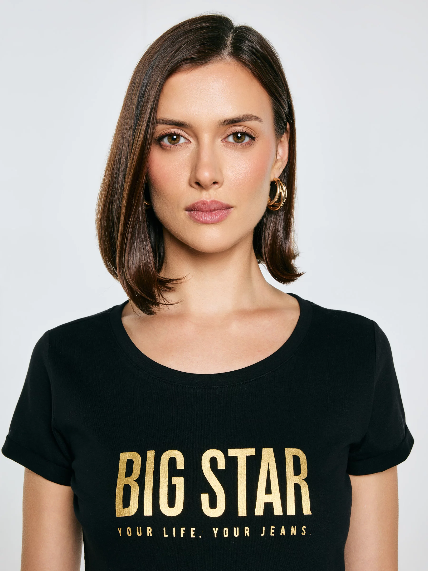 Koszulka damska z logo BIG STAR czarna Betta 906