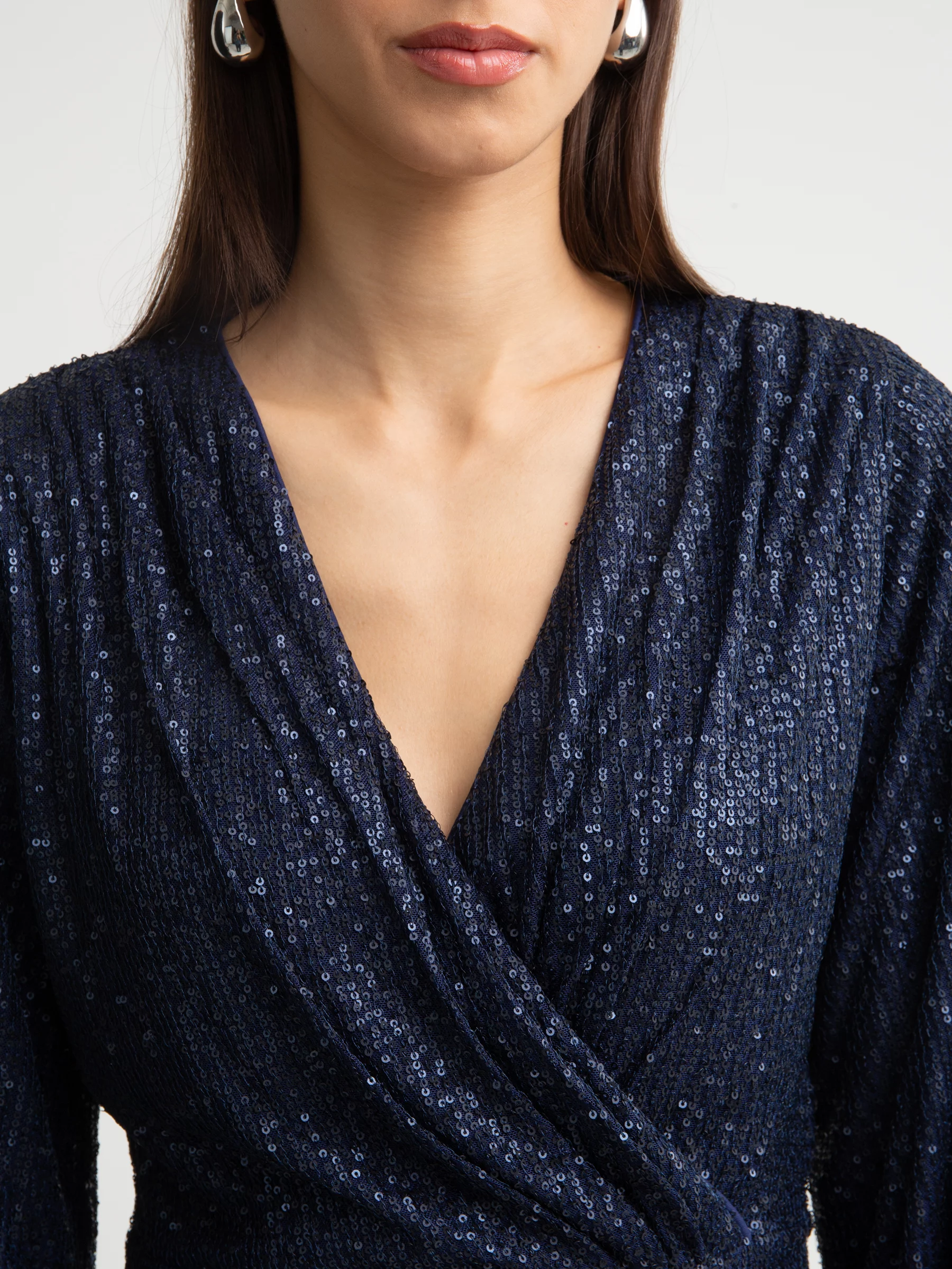 Sukienka damska mini cekinowa granatowa Loreta 403