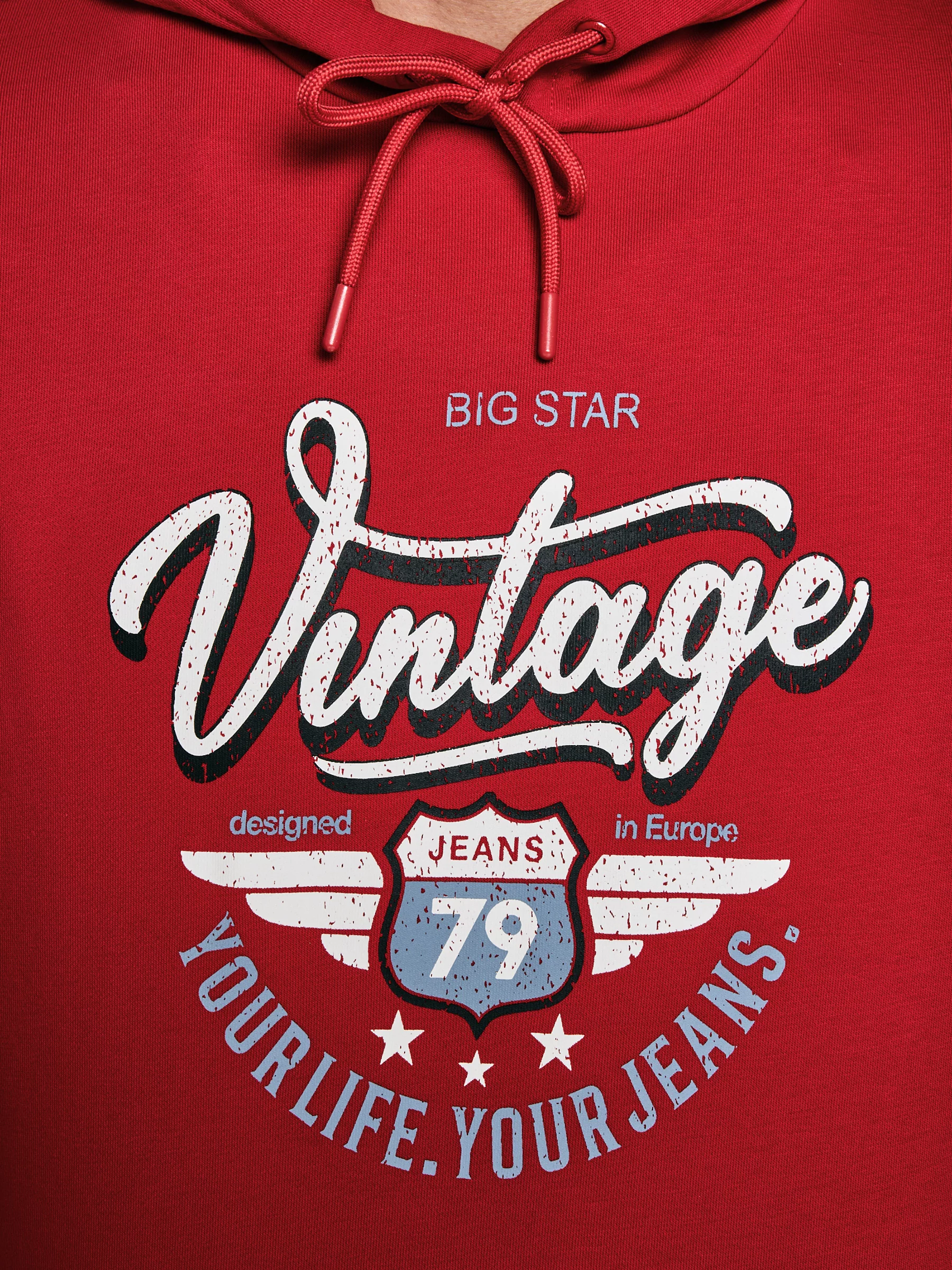 Bluza męska z kapturem z nadrukiem czerwona Luka 603