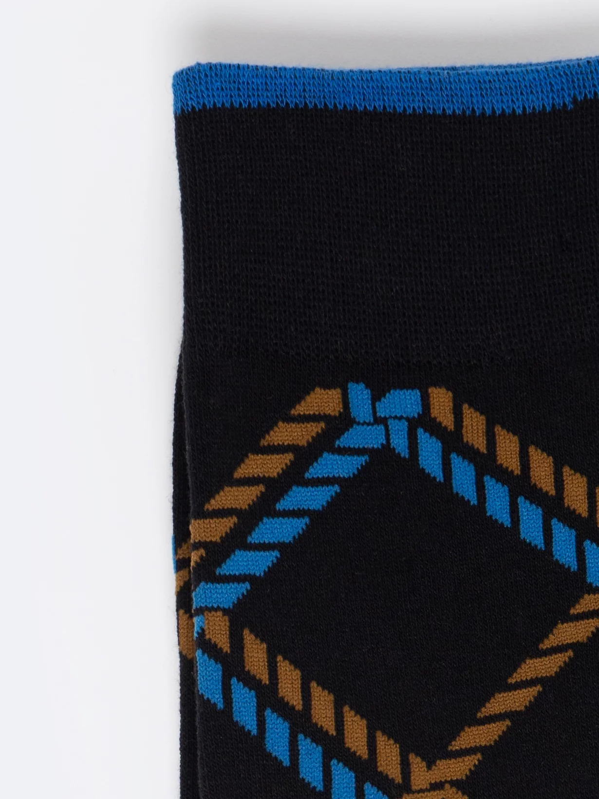 Skarpety męskie długie w kratę czarne Chester 906