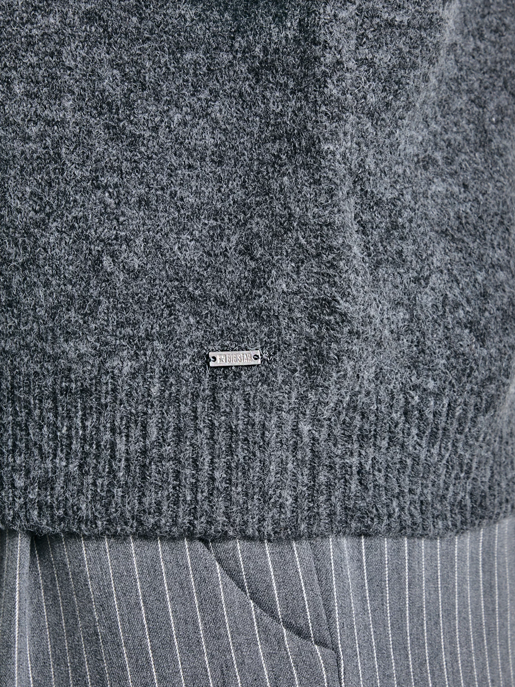 Kamizelka damska sweterkowa z dodatkiem wełny szara Vesta 903