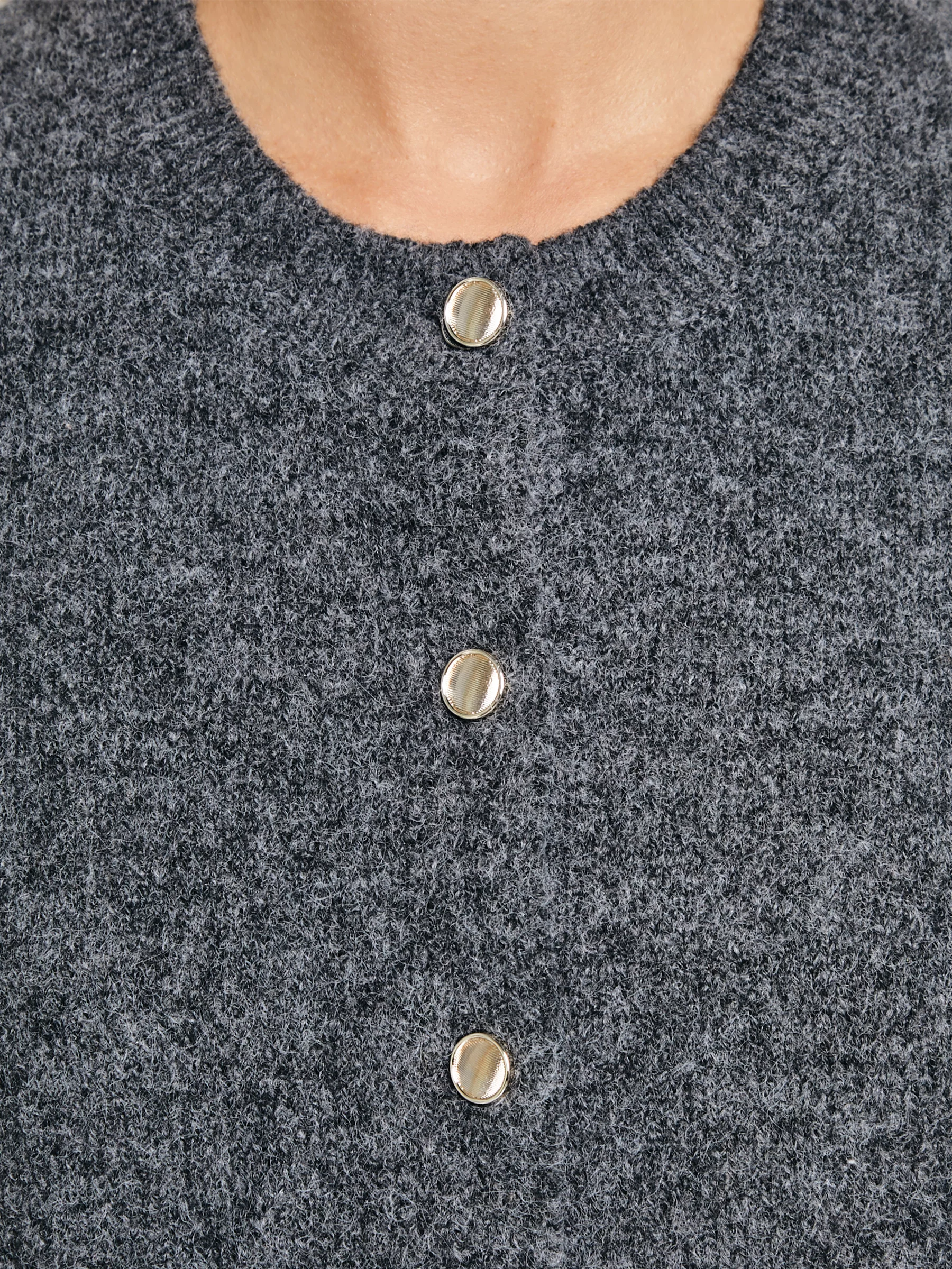 Kamizelka damska sweterkowa z dodatkiem wełny szara Vesta 903