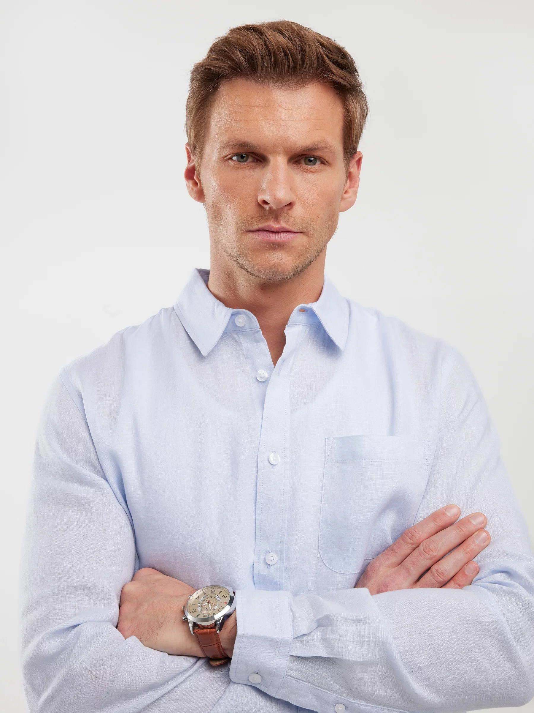 Lniana koszula męska błękitna Jianis 400