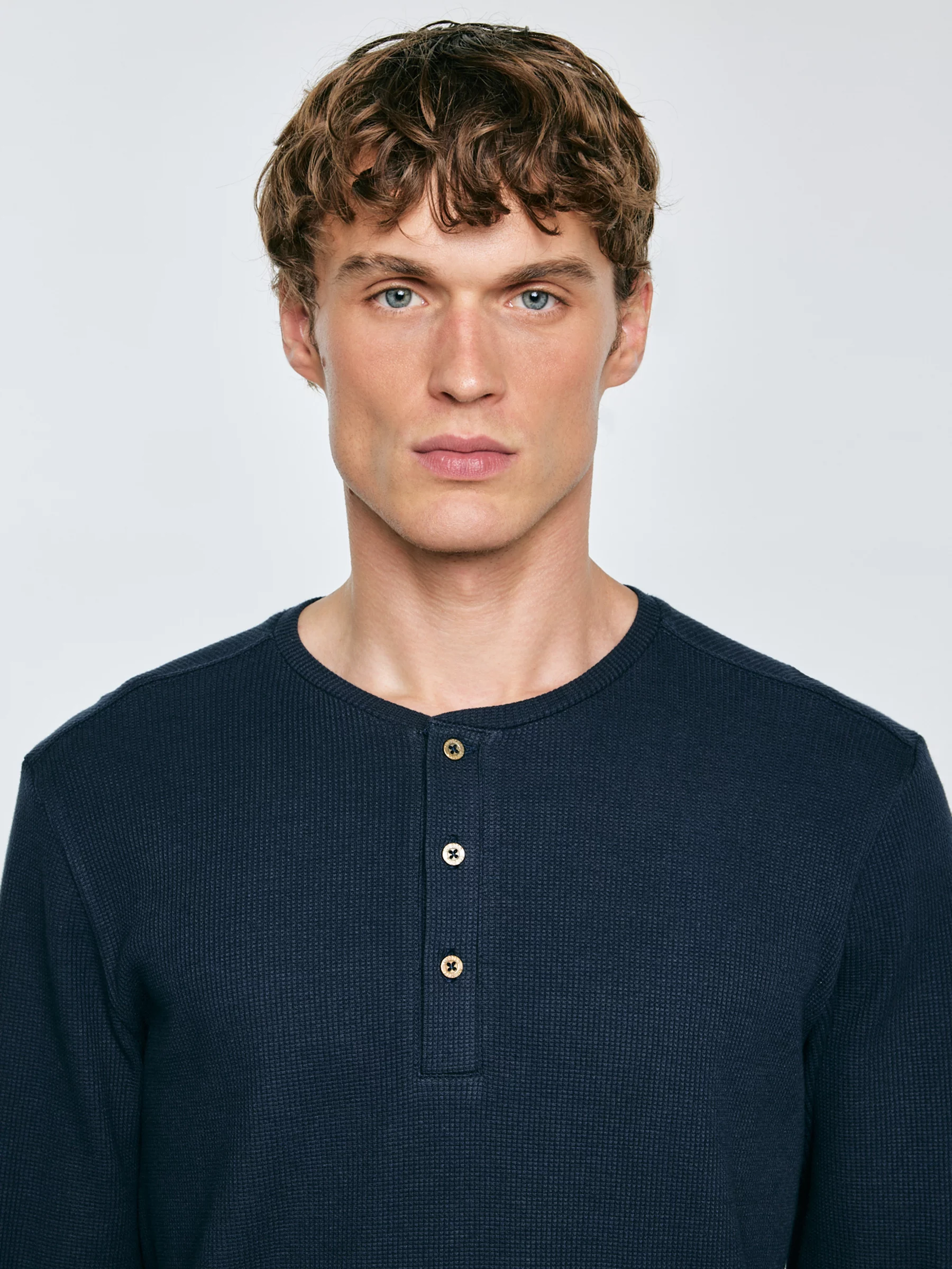 Koszulka męska z długim rękawem granatowa Merrter 403