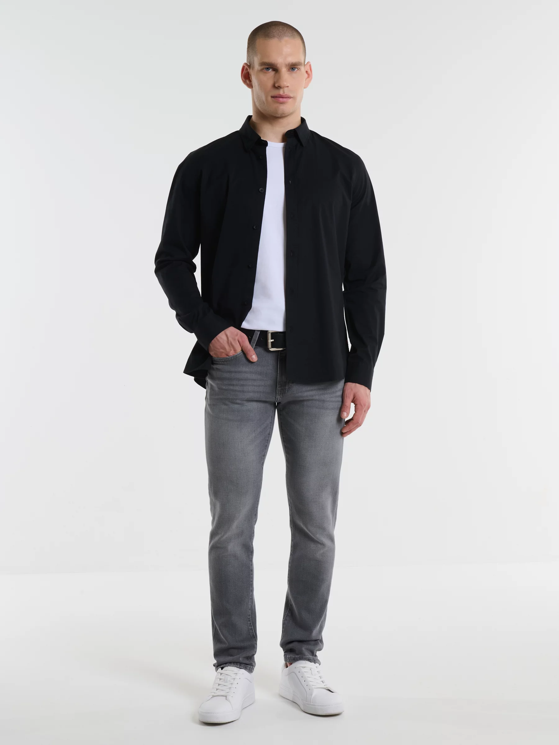 Koszula męska slim czarna Nissip 906