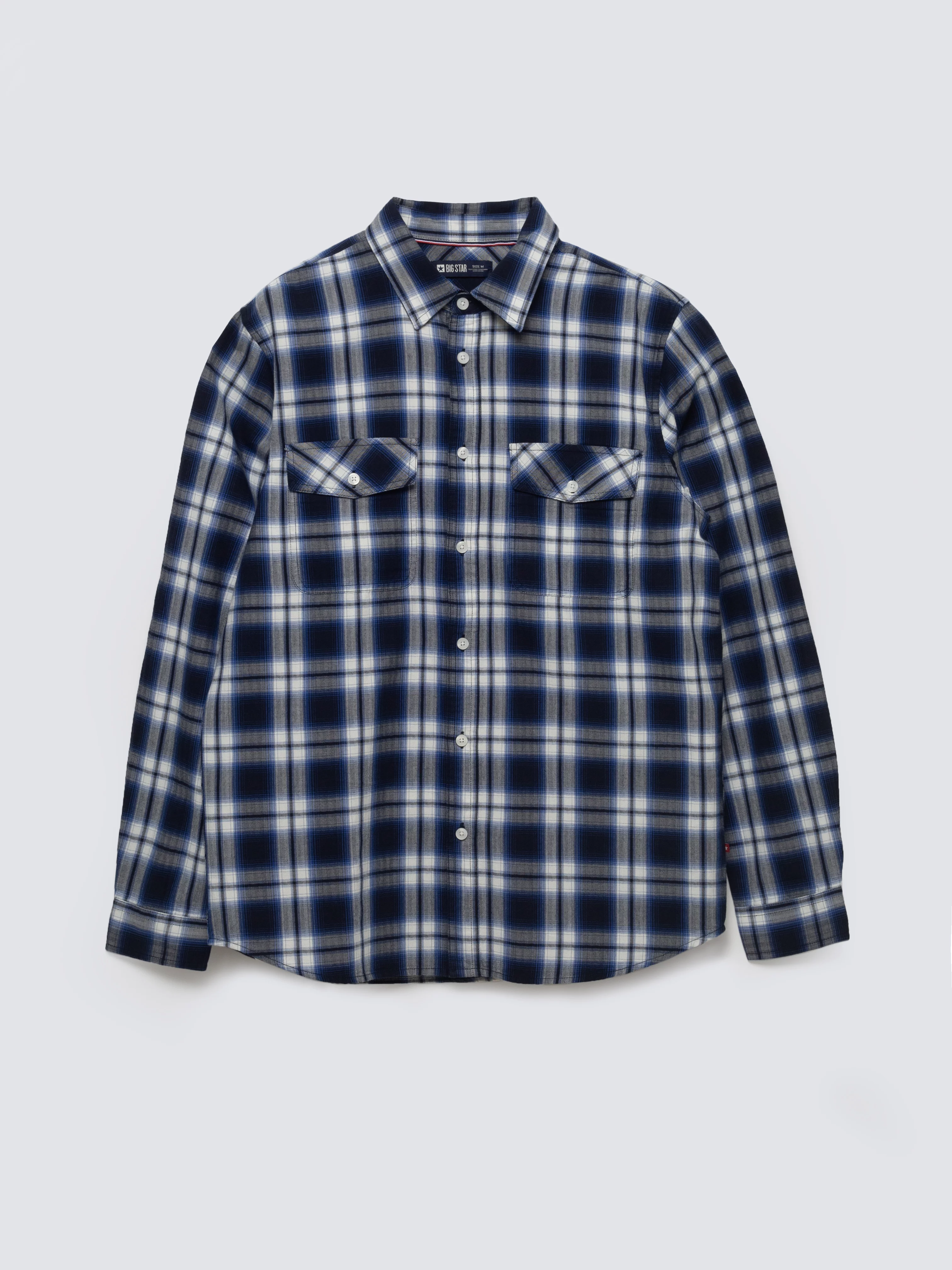 Koszula męska bawełniana w kratę niebieska Koliserson 401