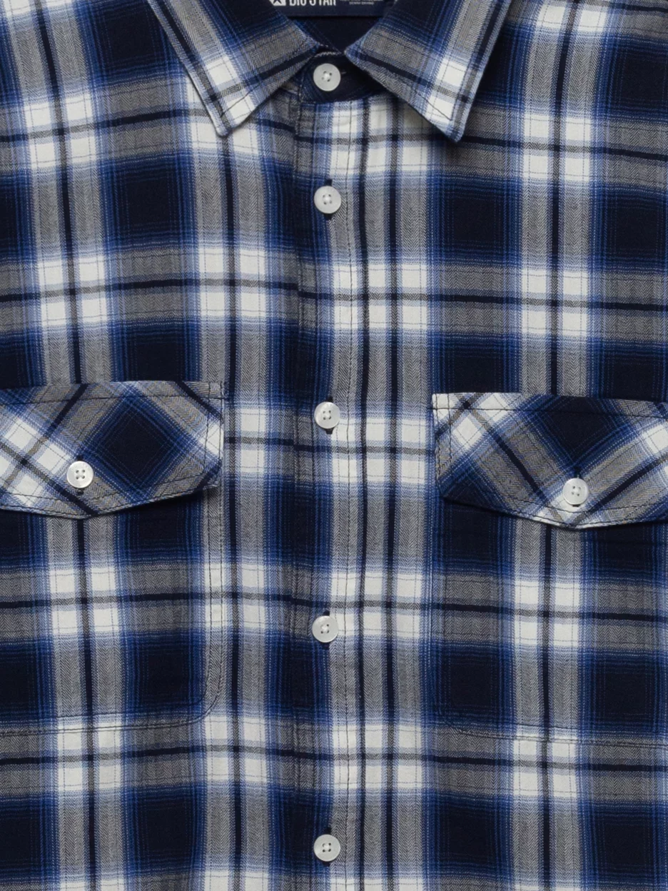 Koszula męska bawełniana w kratę niebieska Koliserson 401