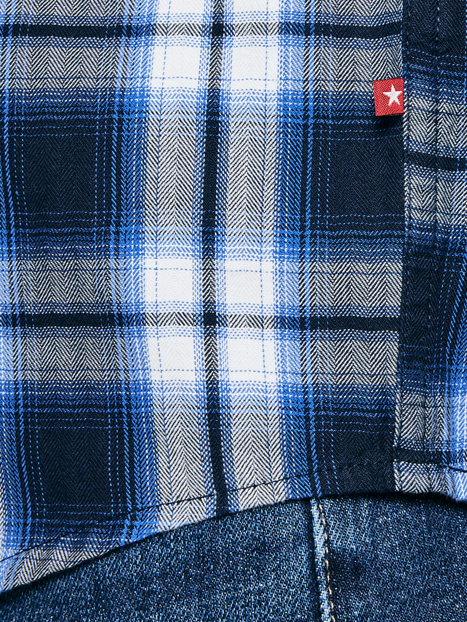 Koszula męska bawełniana w kratę niebieska Koliserson 401