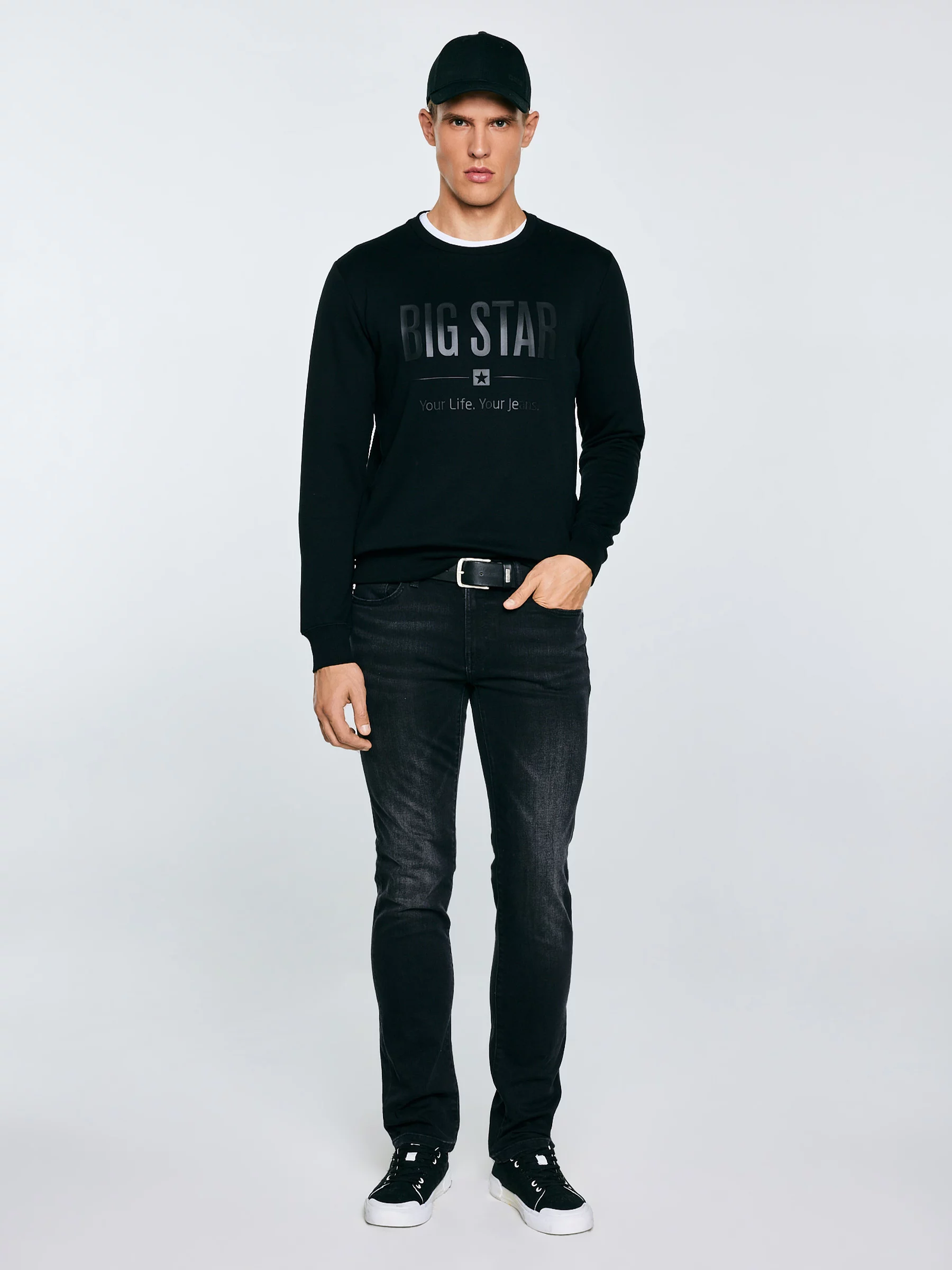 Bluza męska z nadrukiem czarna Ecodort 906