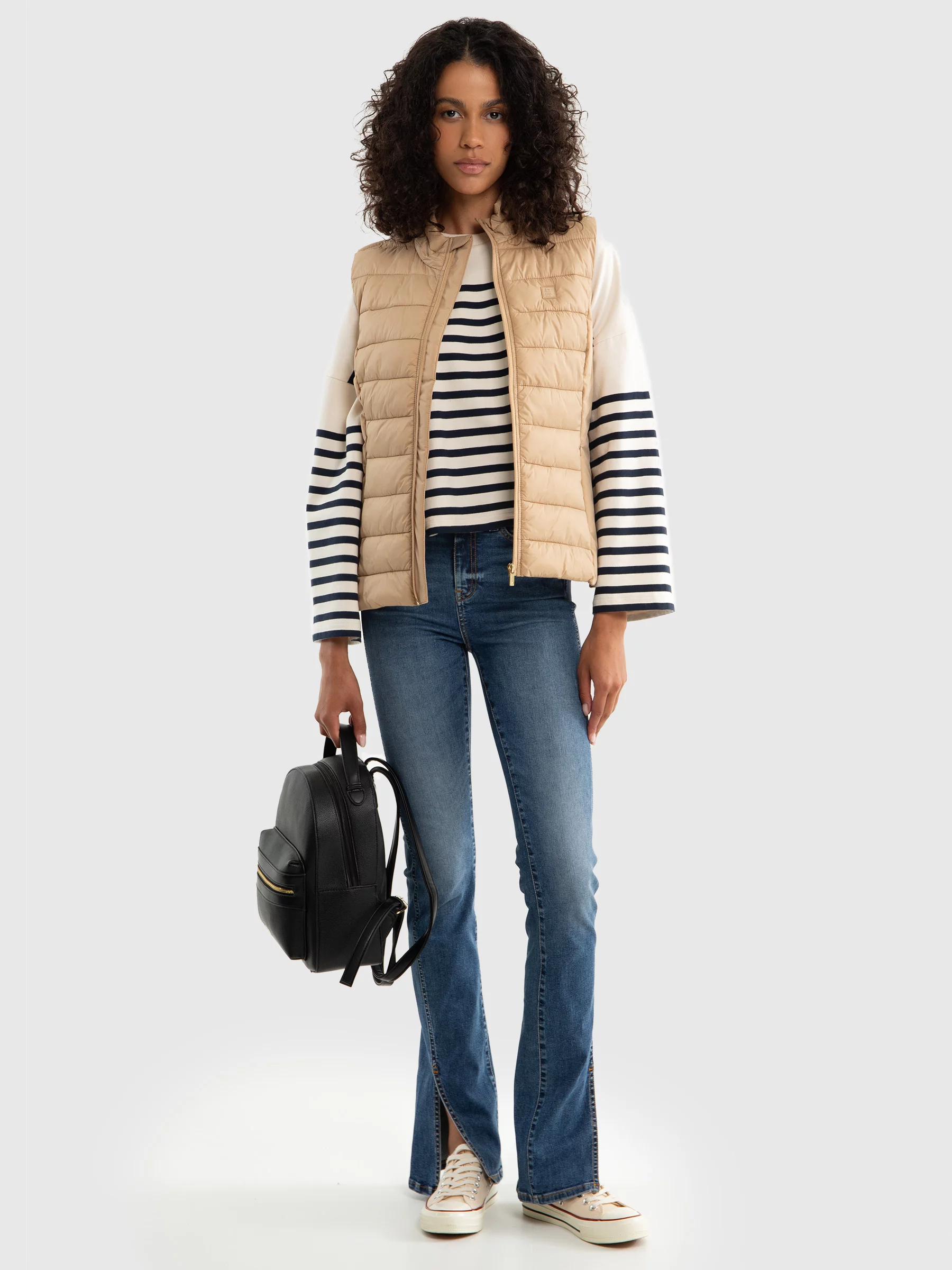 Kamizelka damska pikowana beżowa Trinoe 801