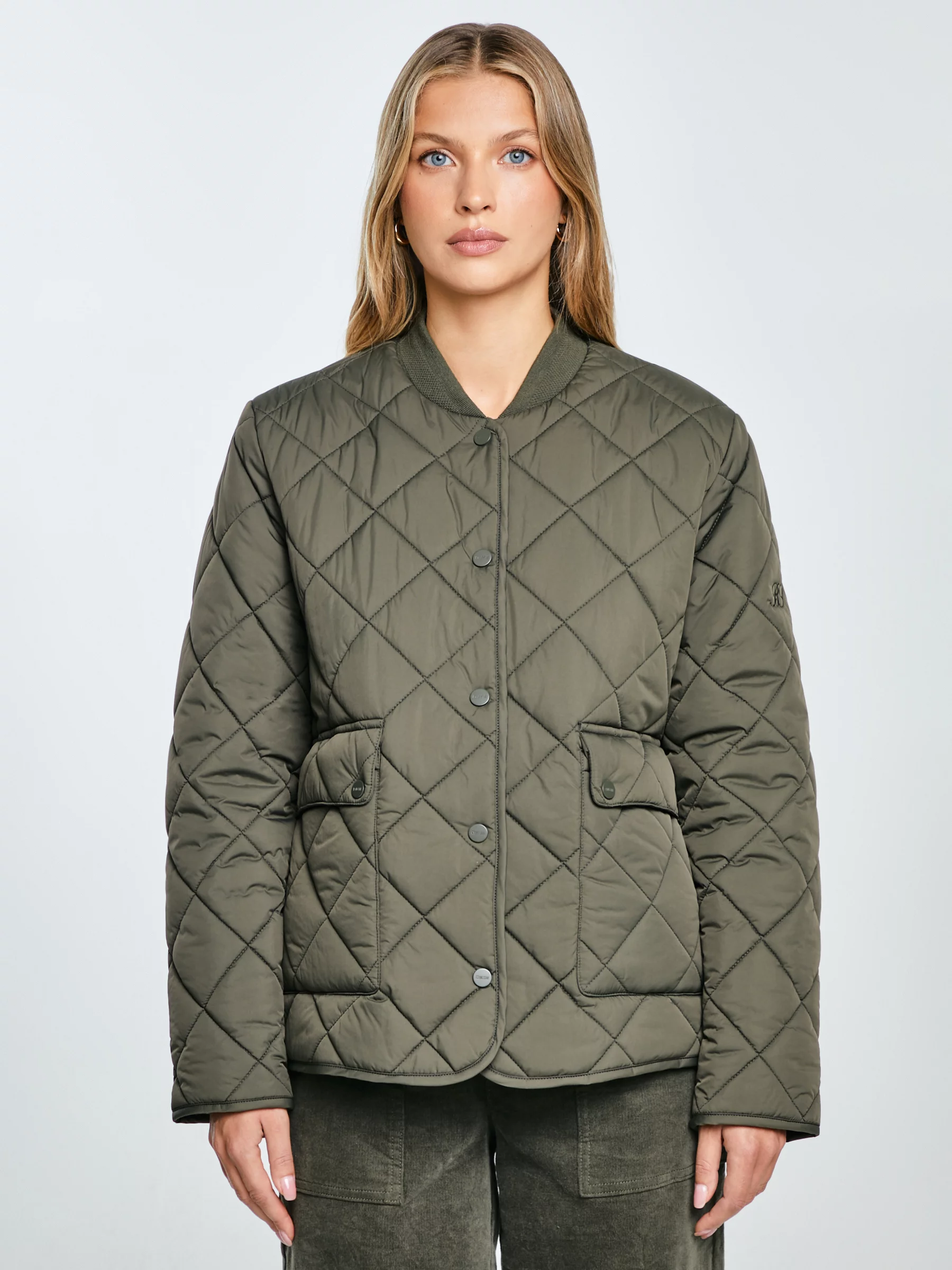 Kurtka damska bomber pikowana khaki Arona 303