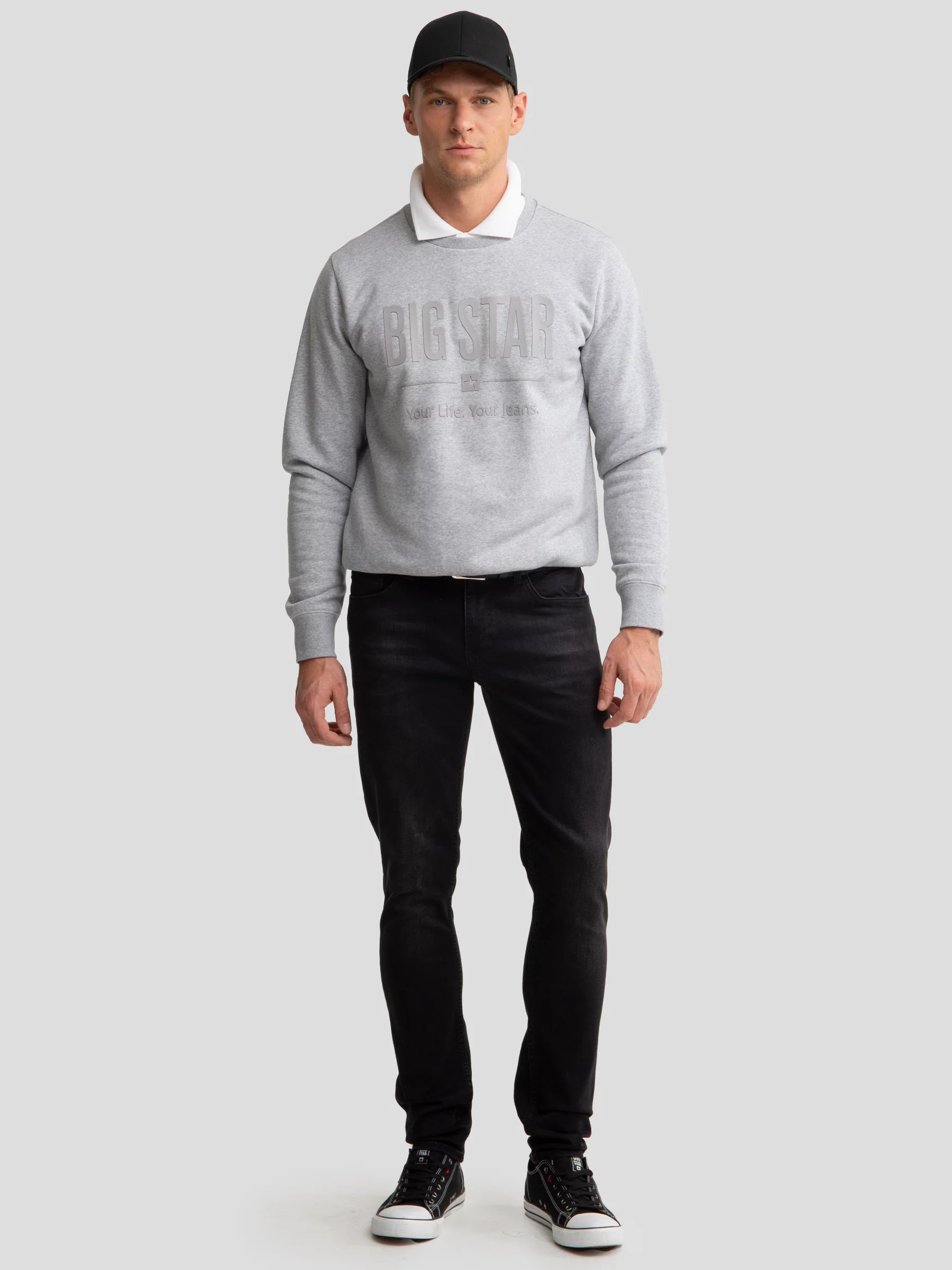 Bluza męska z nadrukiem szara Ecodort 902