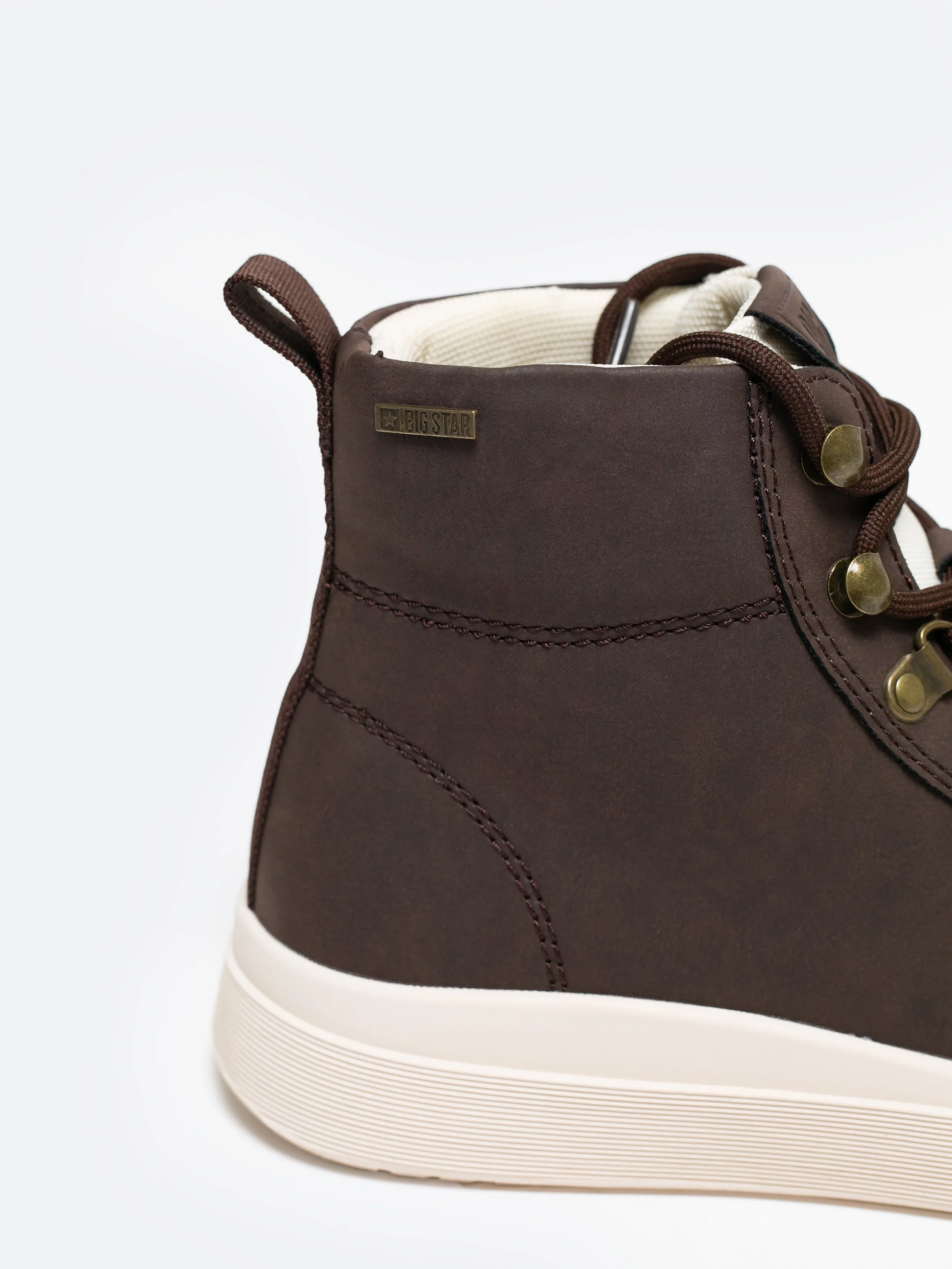 Trampki męskie wysokie brązowe KK174355 804