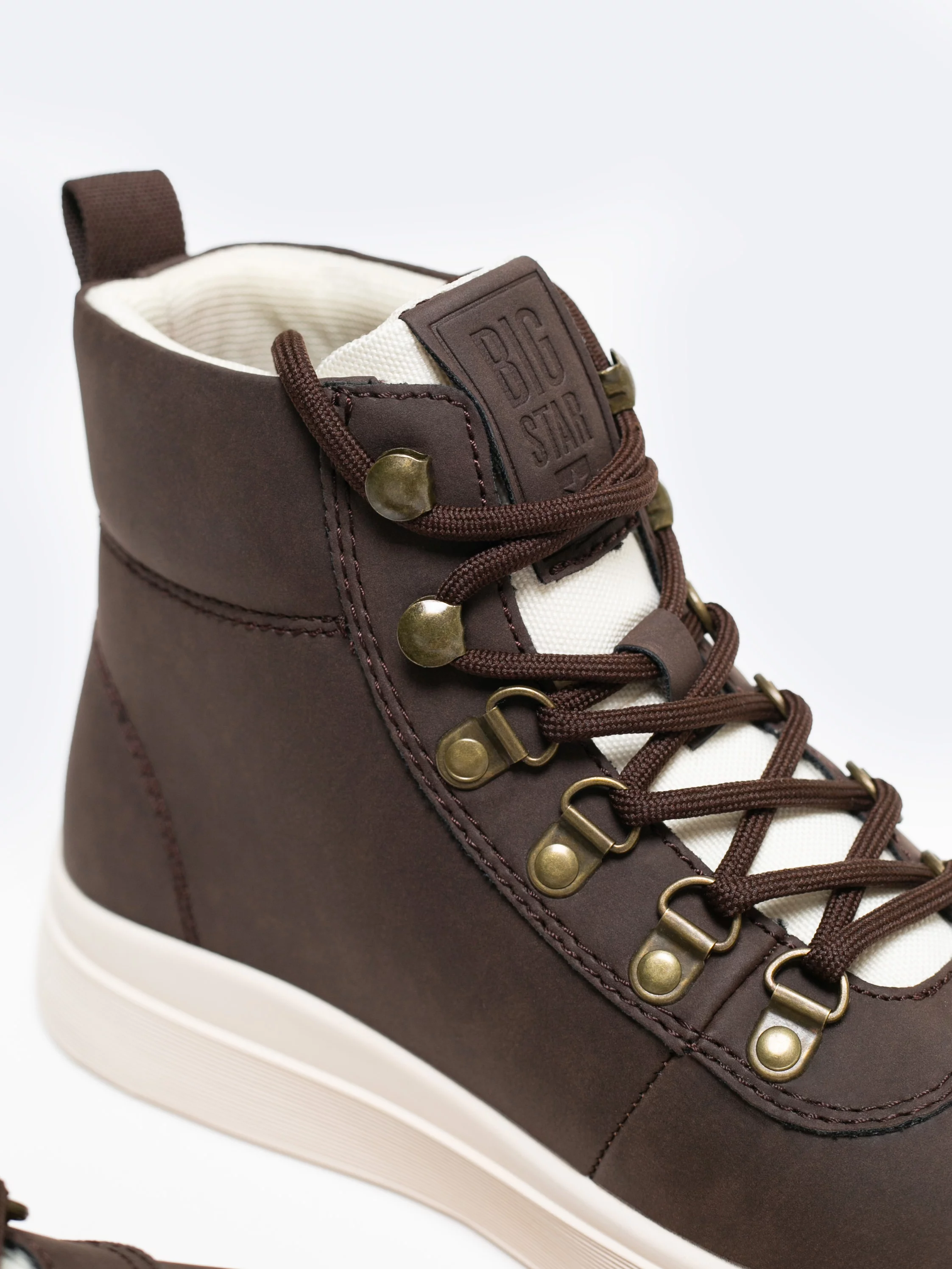 Trampki męskie wysokie brązowe KK174355 804