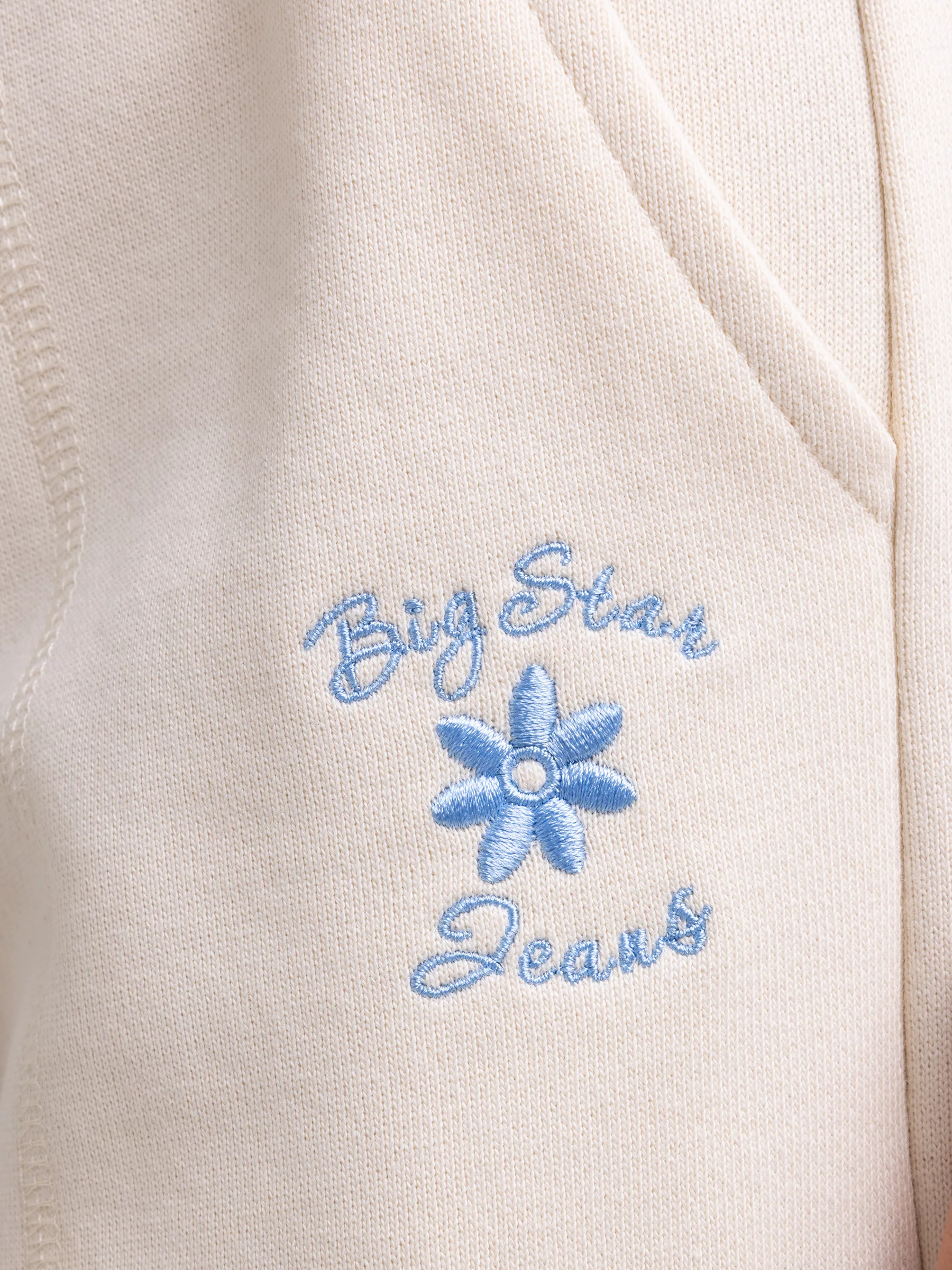 Spodnie dziewczęce dresowe cargo kremowe Naomap 103