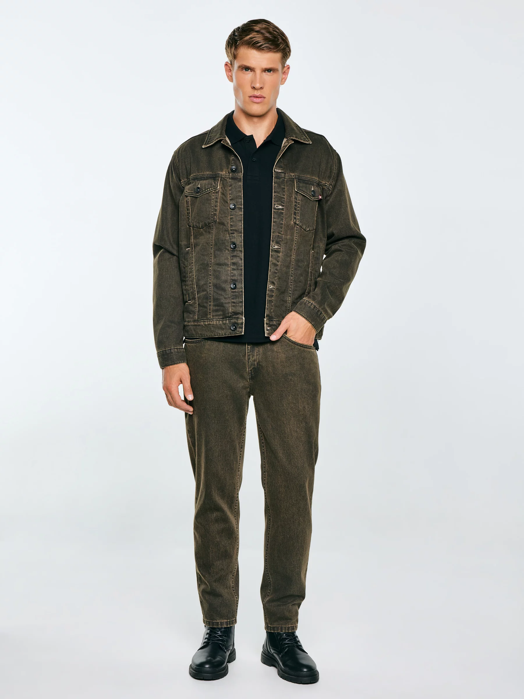 Kurtka męska jeansowa brązowa Charlie 888