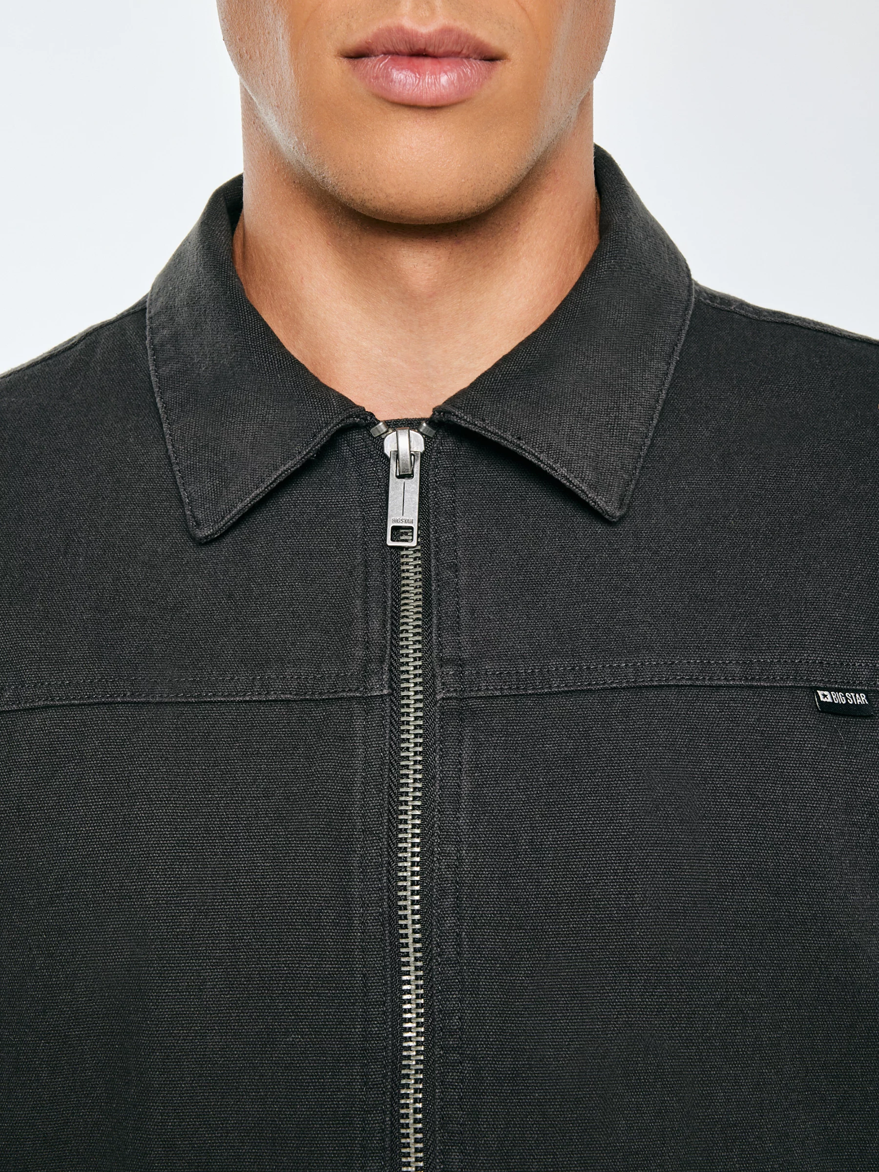 Kurtka męska z kołnierzem czarna Braydon 906