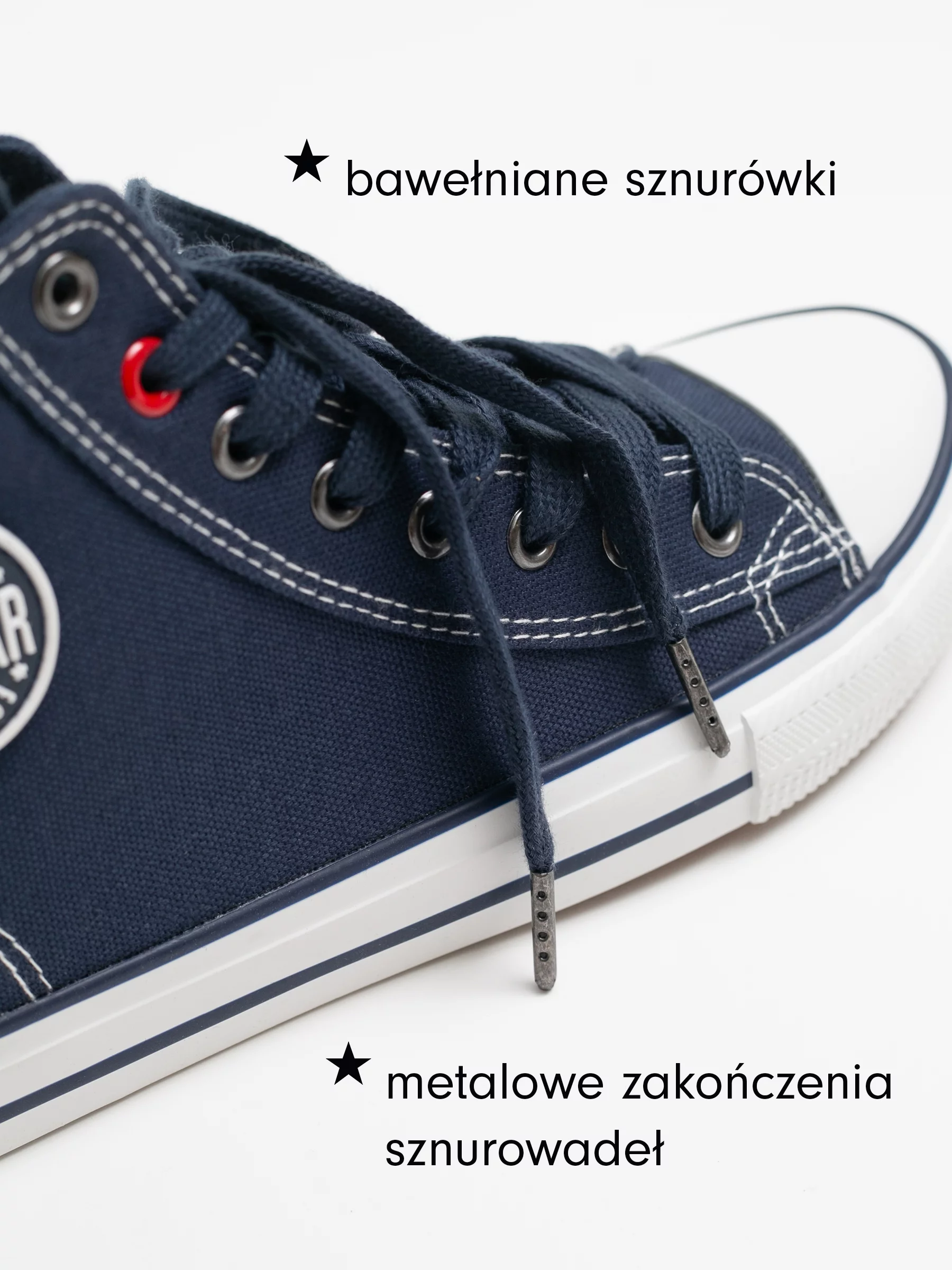 Trampki damskie wysokie granatowe JJ274A504 403