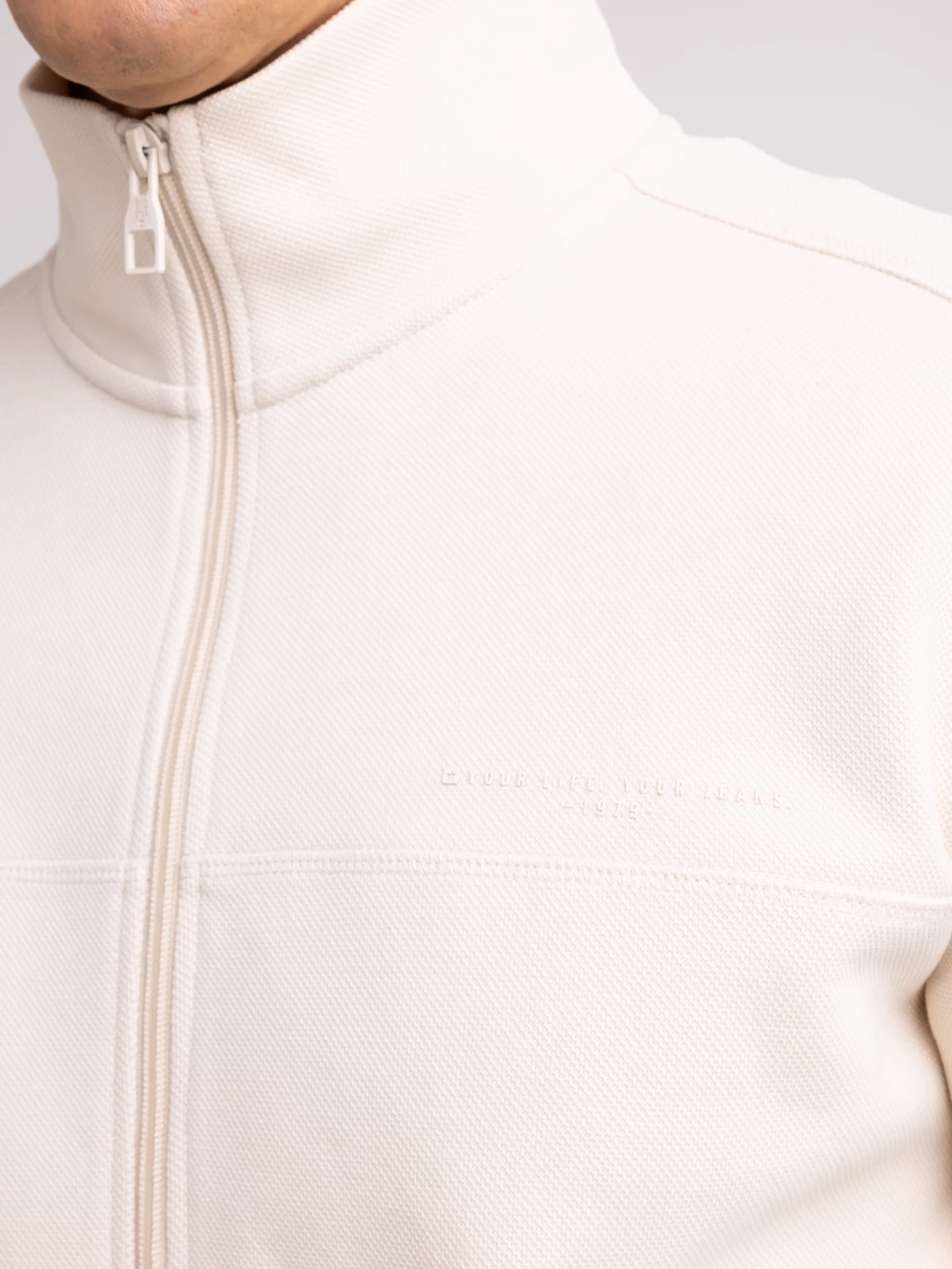 Bluza męska rozpinana ze stójką kremowa Wlador 103