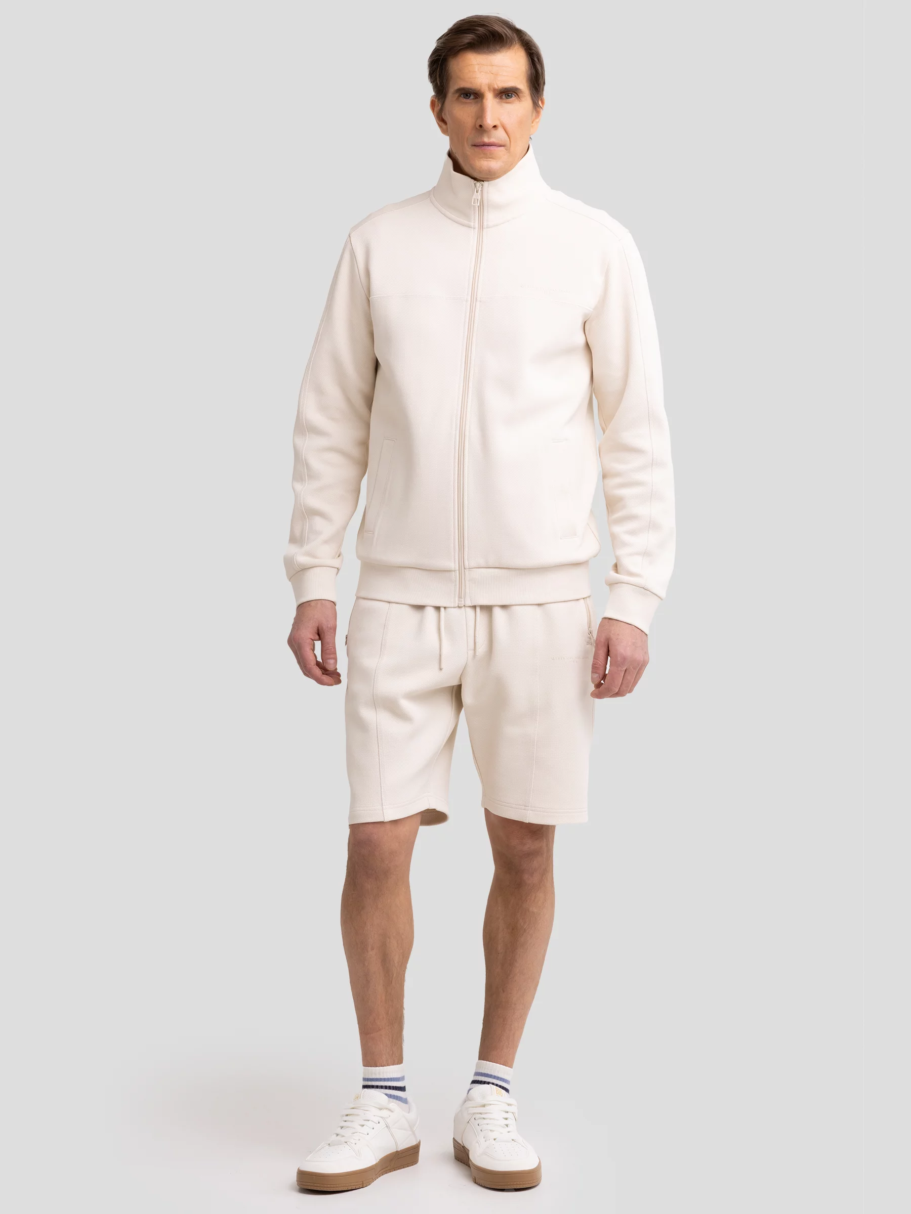 Bluza męska rozpinana ze stójką kremowa Wlador 103