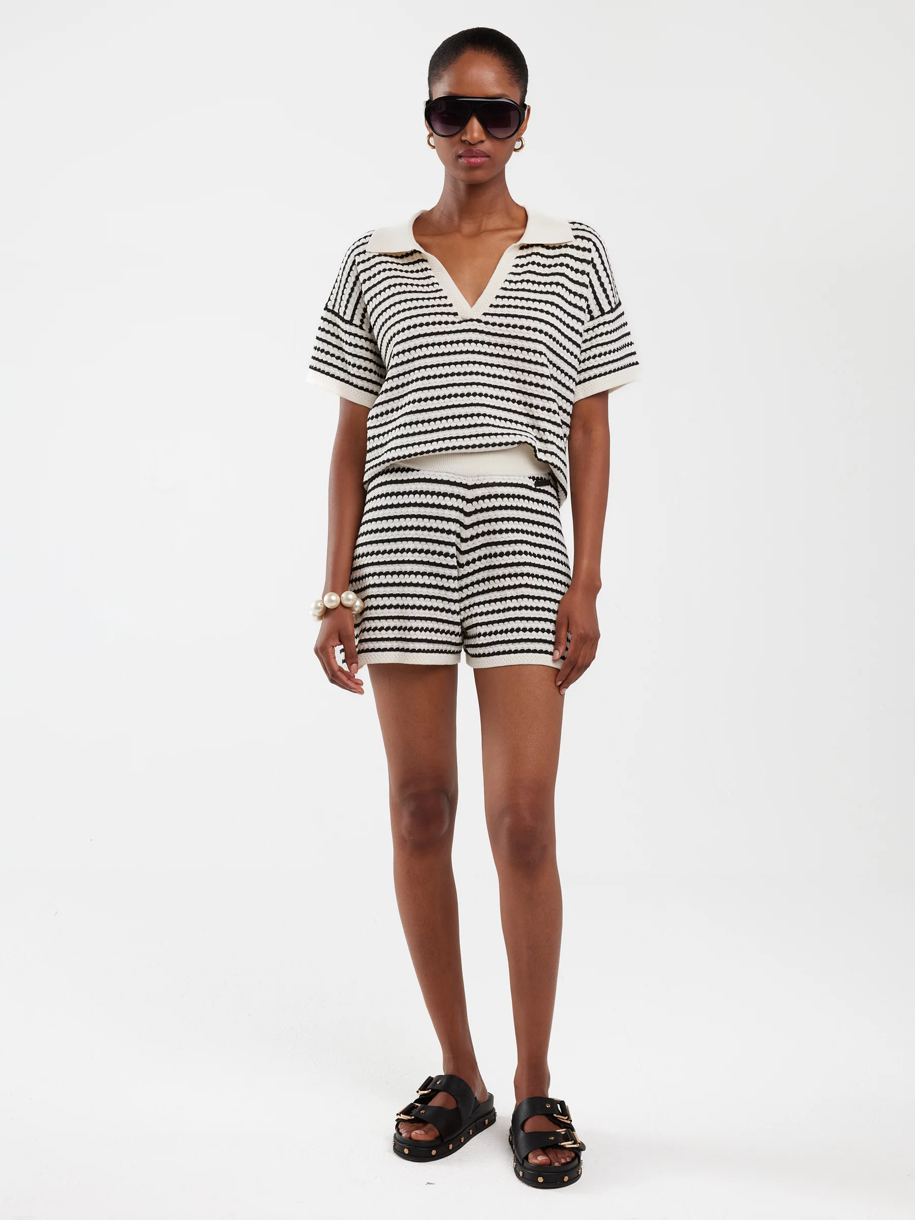 Szorty damskie dzianinowe w paski Albinash 100