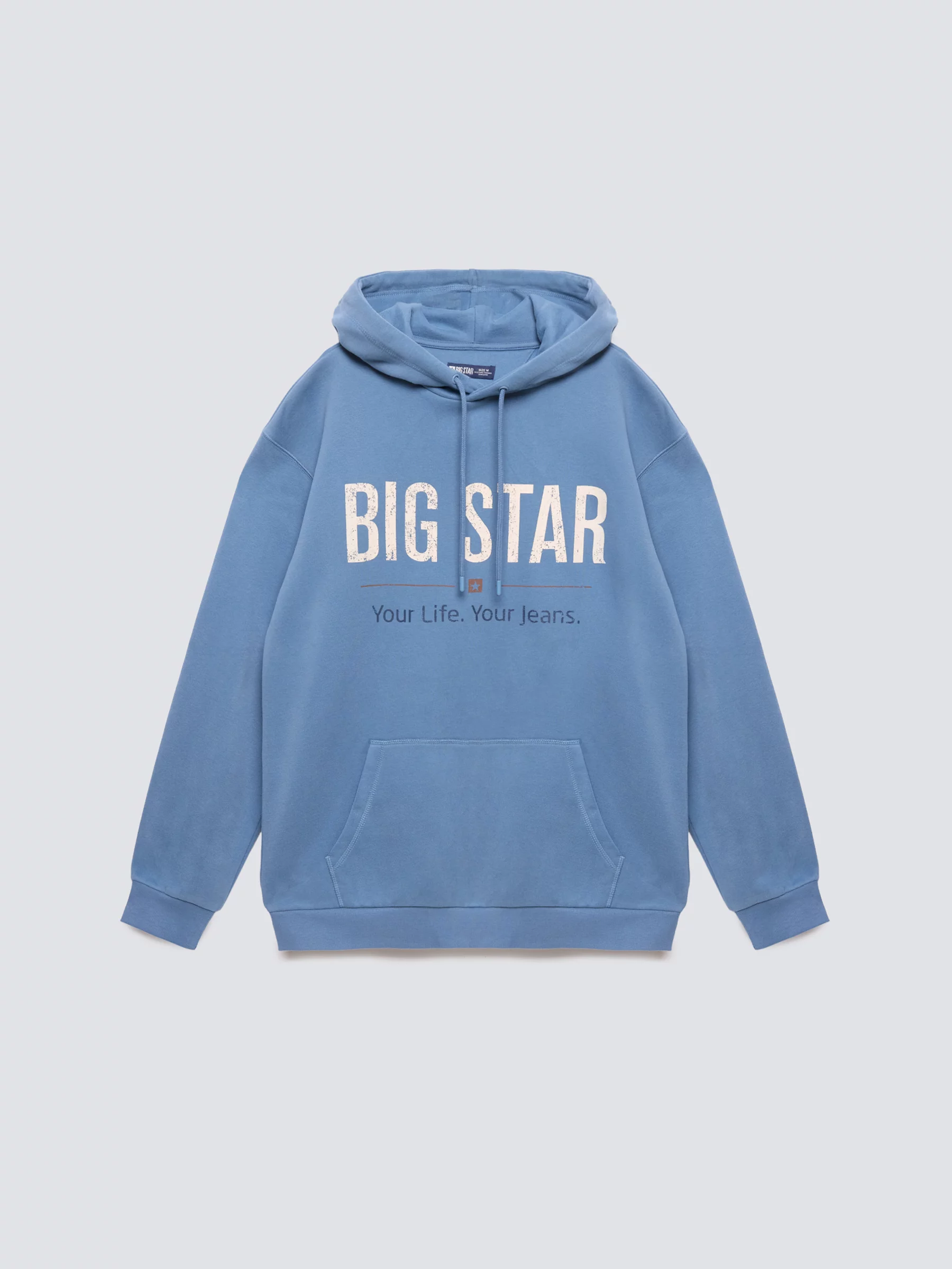 Bluza męska z kapturem z logo BIG STAR niebieska Ashlyno 402