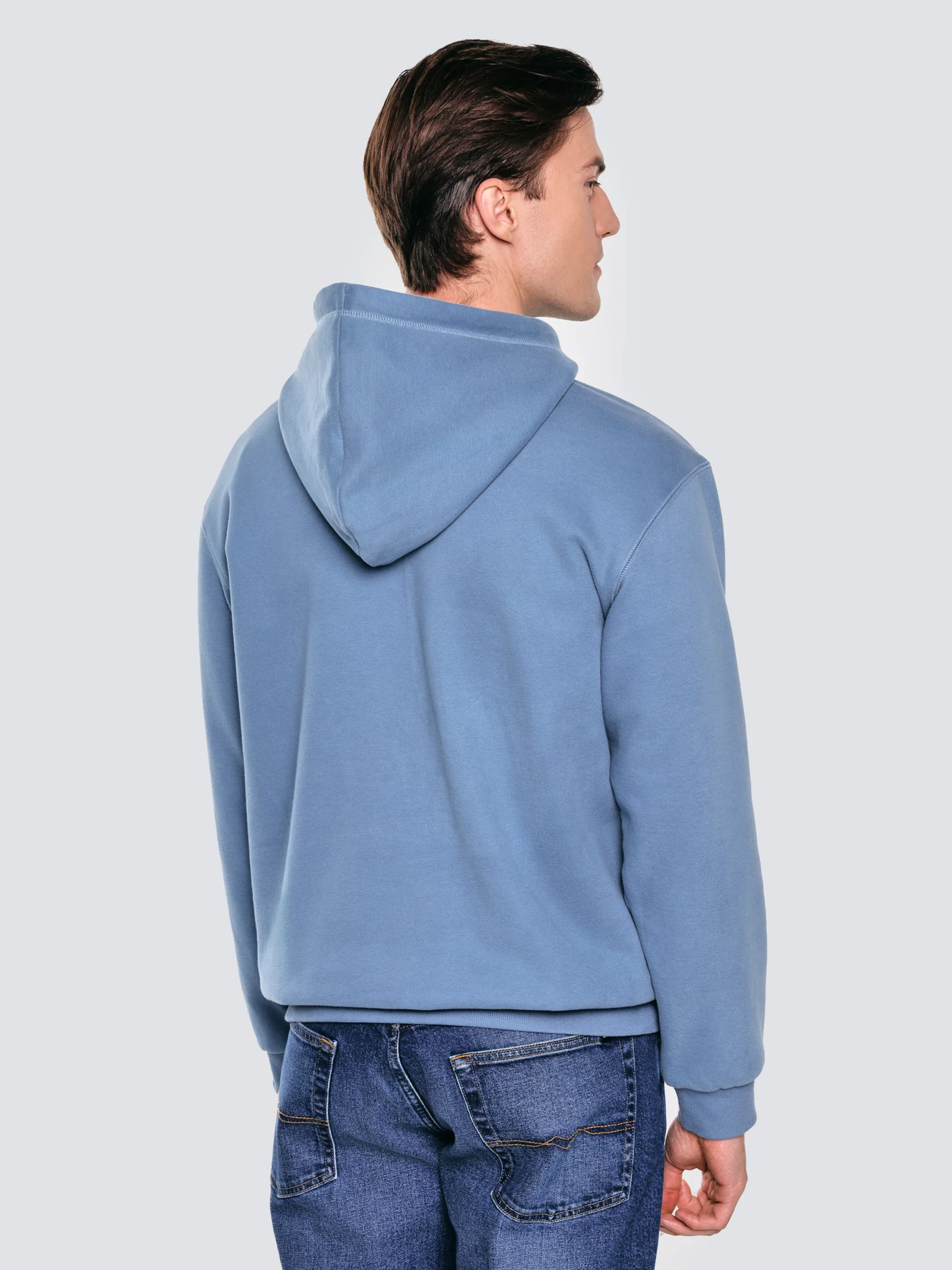 Bluza męska z kapturem z logo BIG STAR niebieska Ashlyno 402