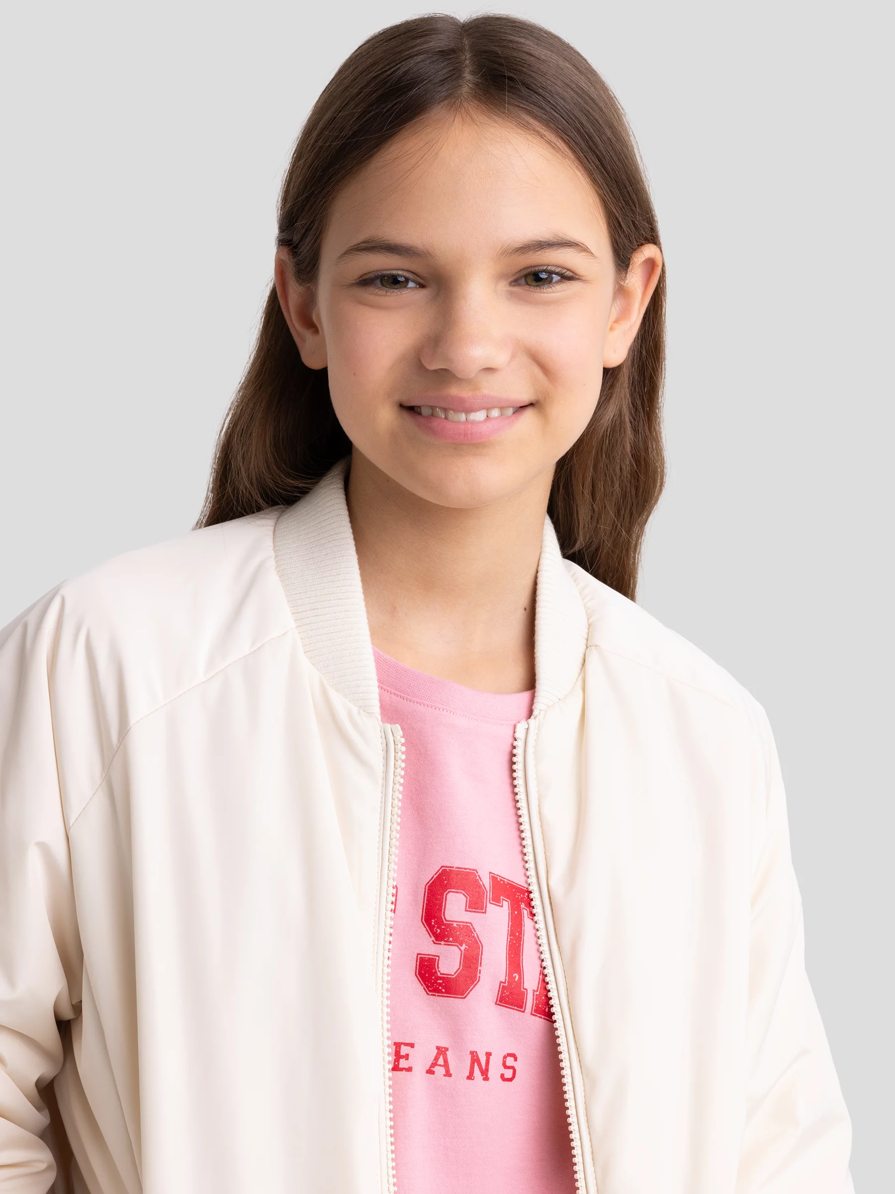 Kurtka dziewczęca bomberka kremowa Cayla 103