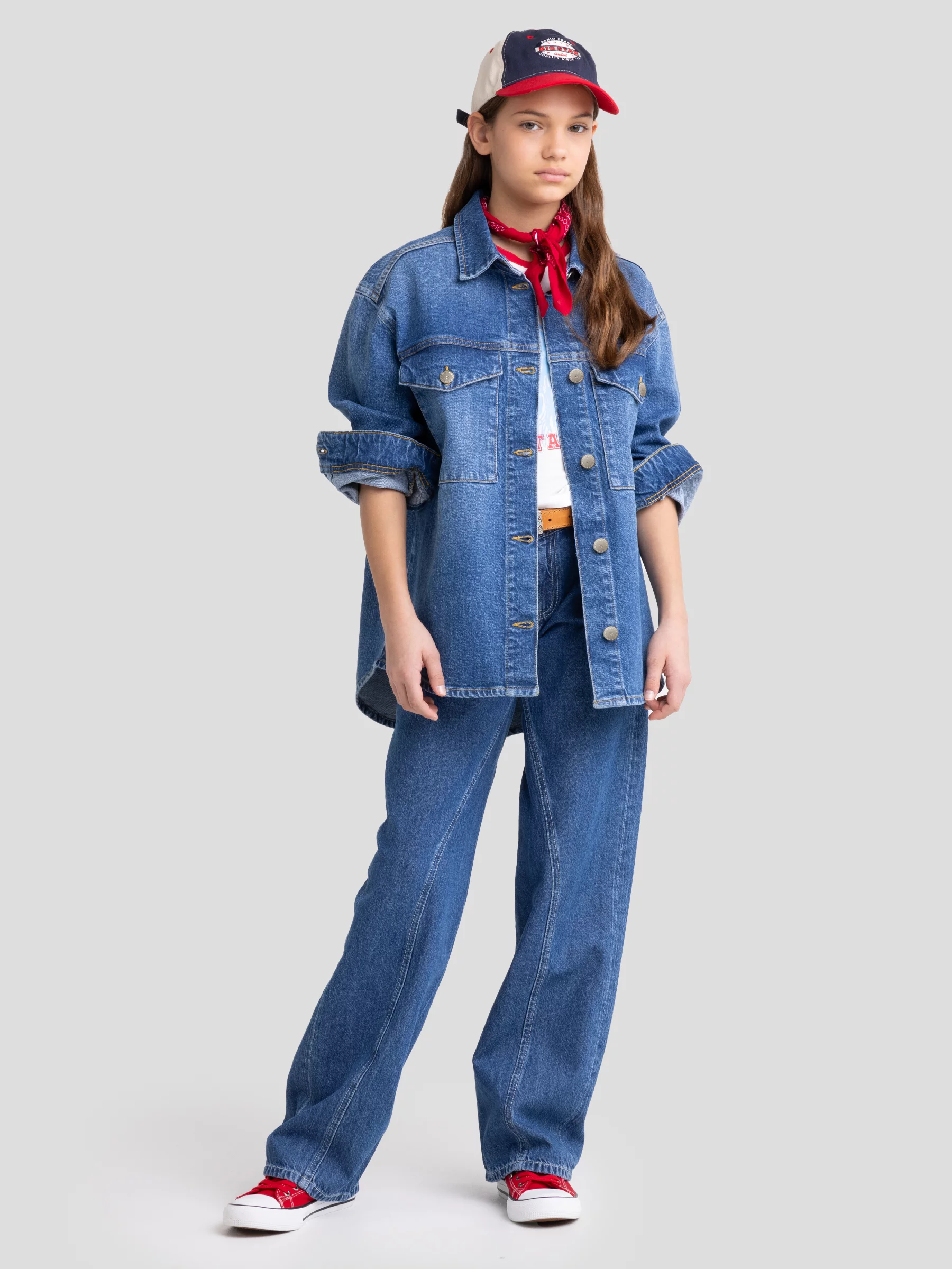 Koszula dziewczęca jeansowa niebieska Amy 498