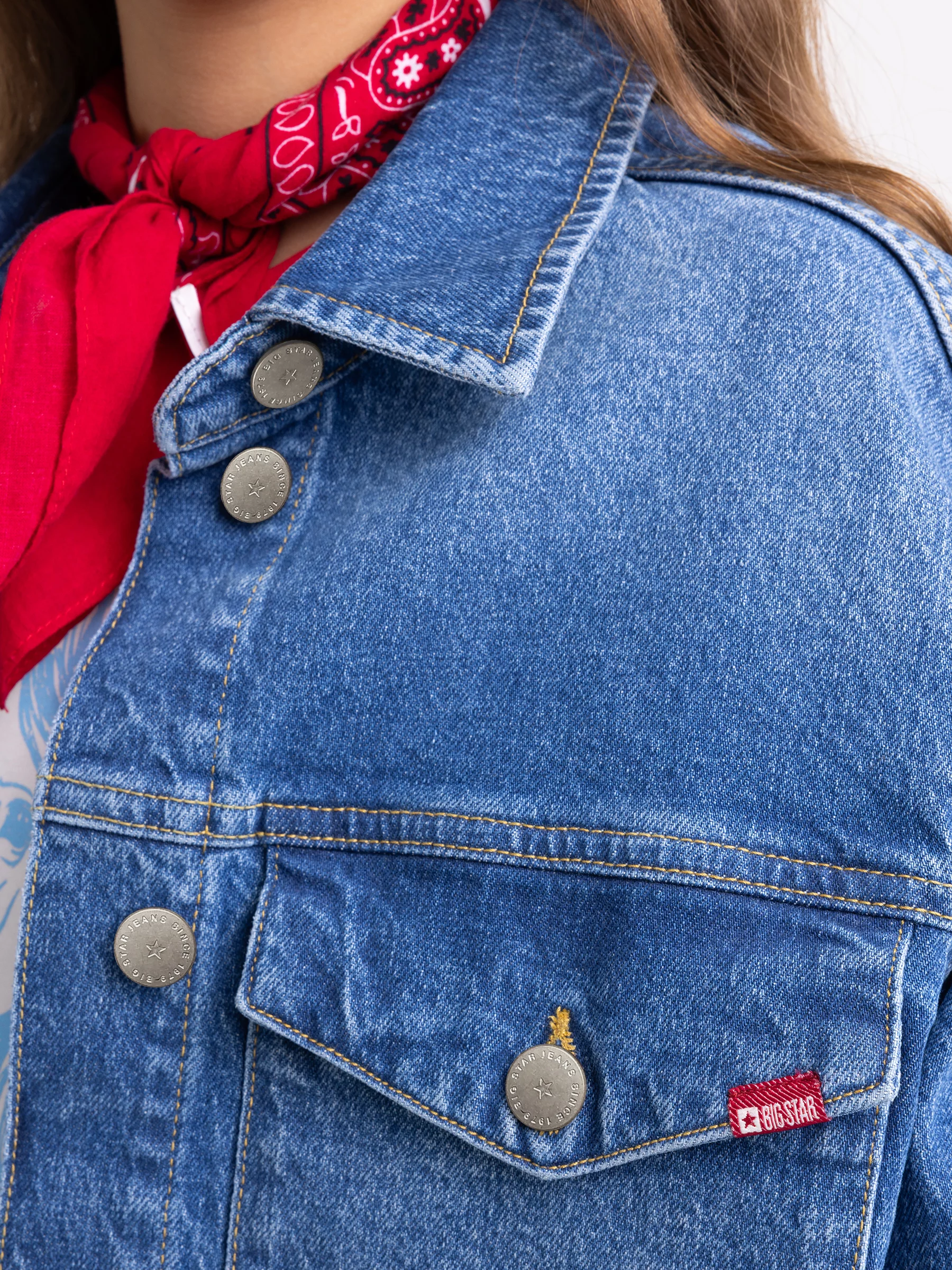 Koszula dziewczęca jeansowa niebieska Amy 498