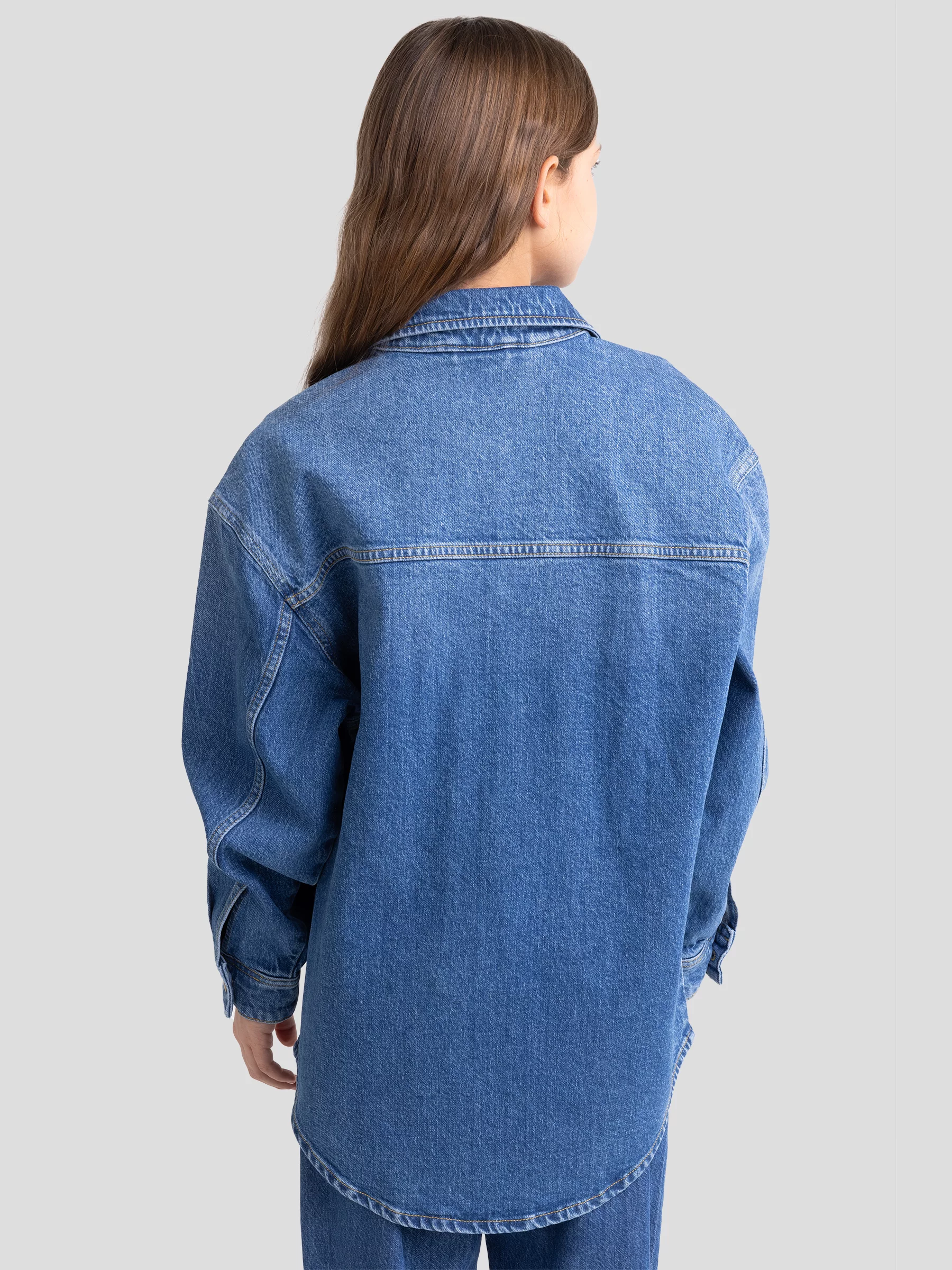 Koszula dziewczęca jeansowa niebieska Amy 498