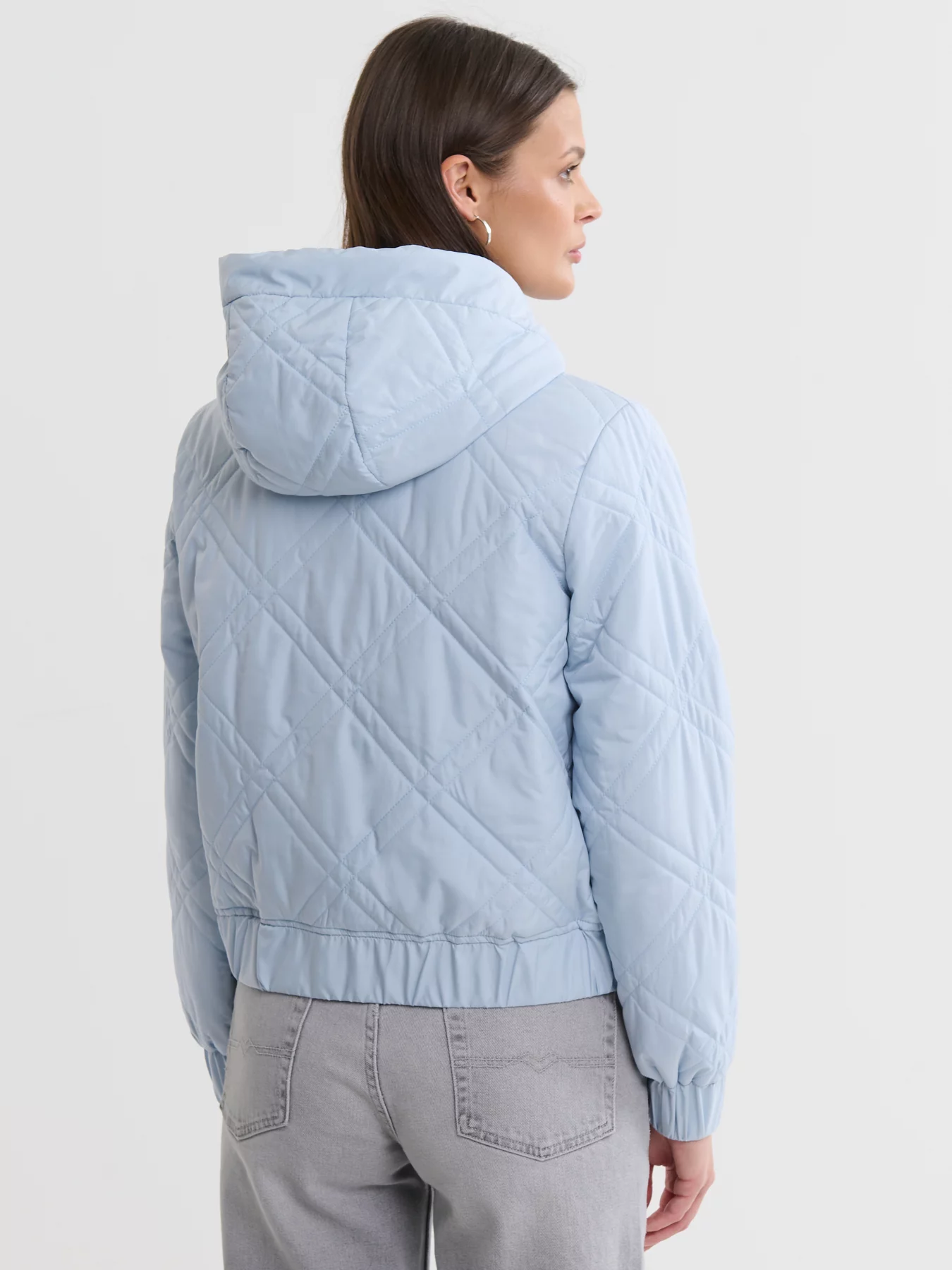 Kurtka damska przejściowa o krótkim kroju błękitna Taina 401