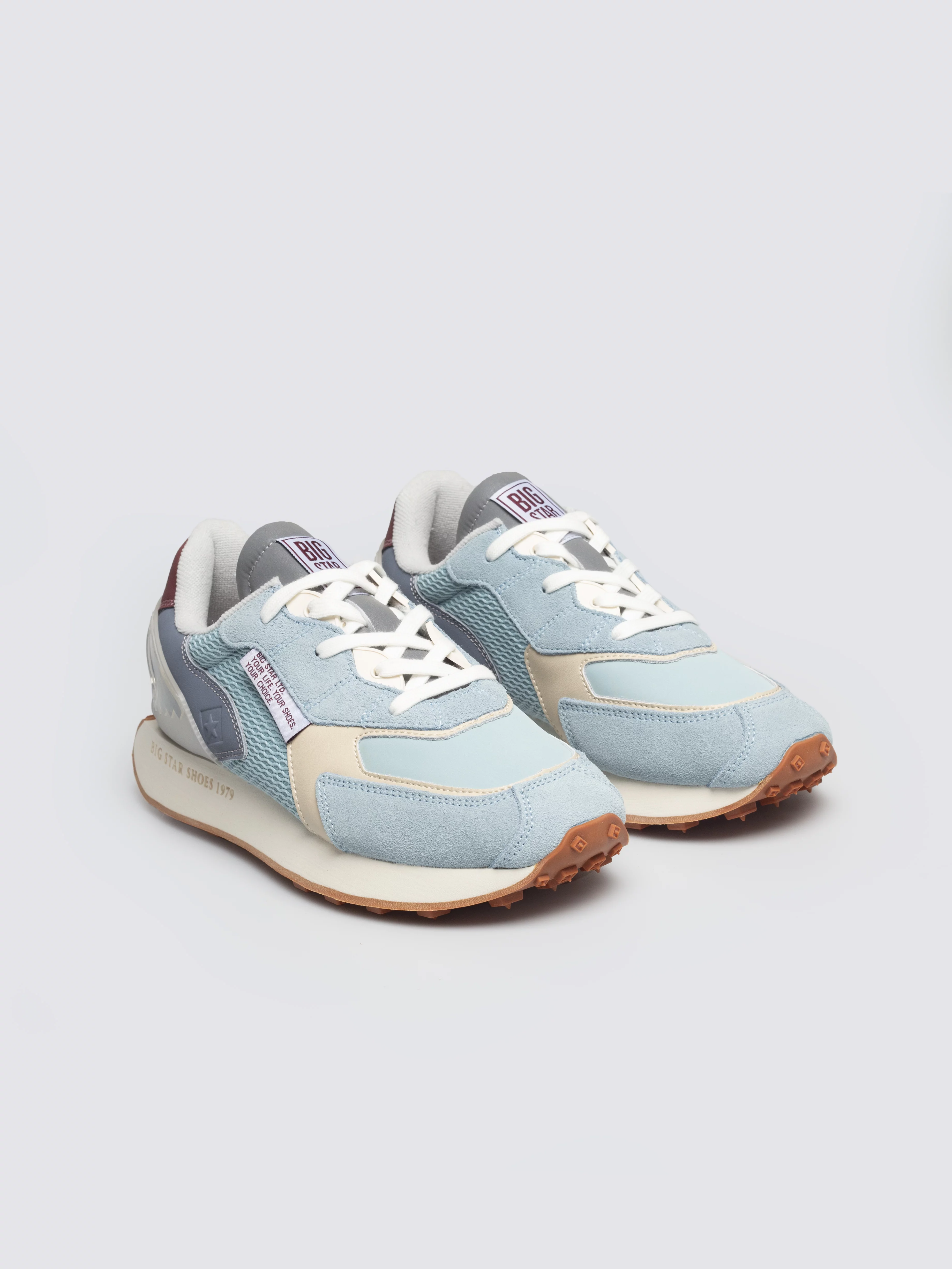 Sneakersy damskie ze skóry naturalnej zamszowej niebieskie RR274997 400