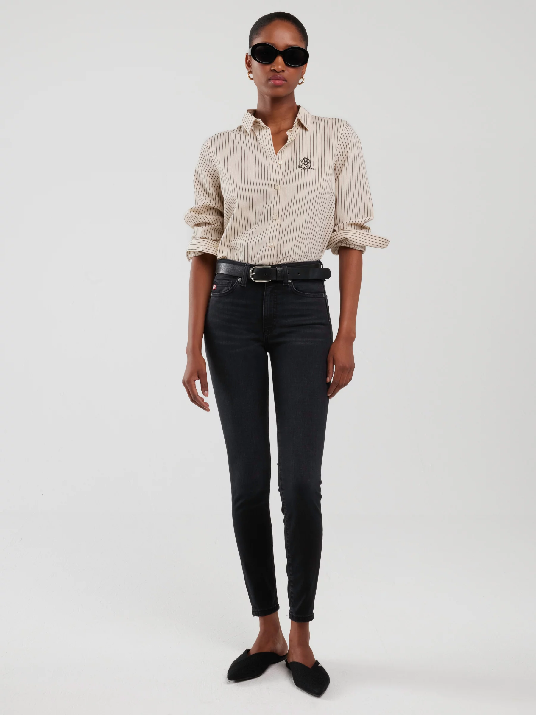 Jeansy damskie push up z wysokim stanem szare Melinda High Waist 895