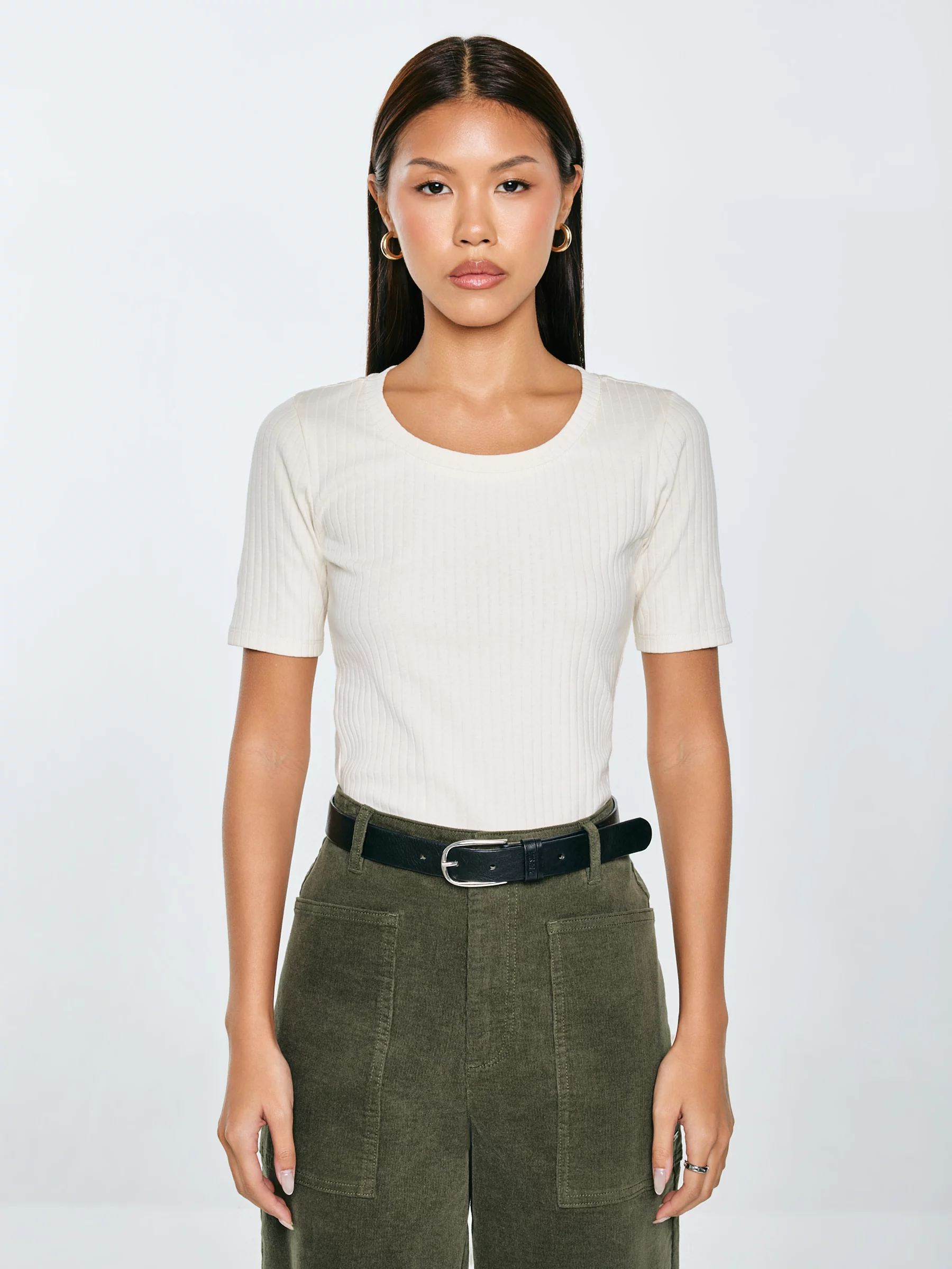 Koszulka damska w prążek kremowa Asterca 103