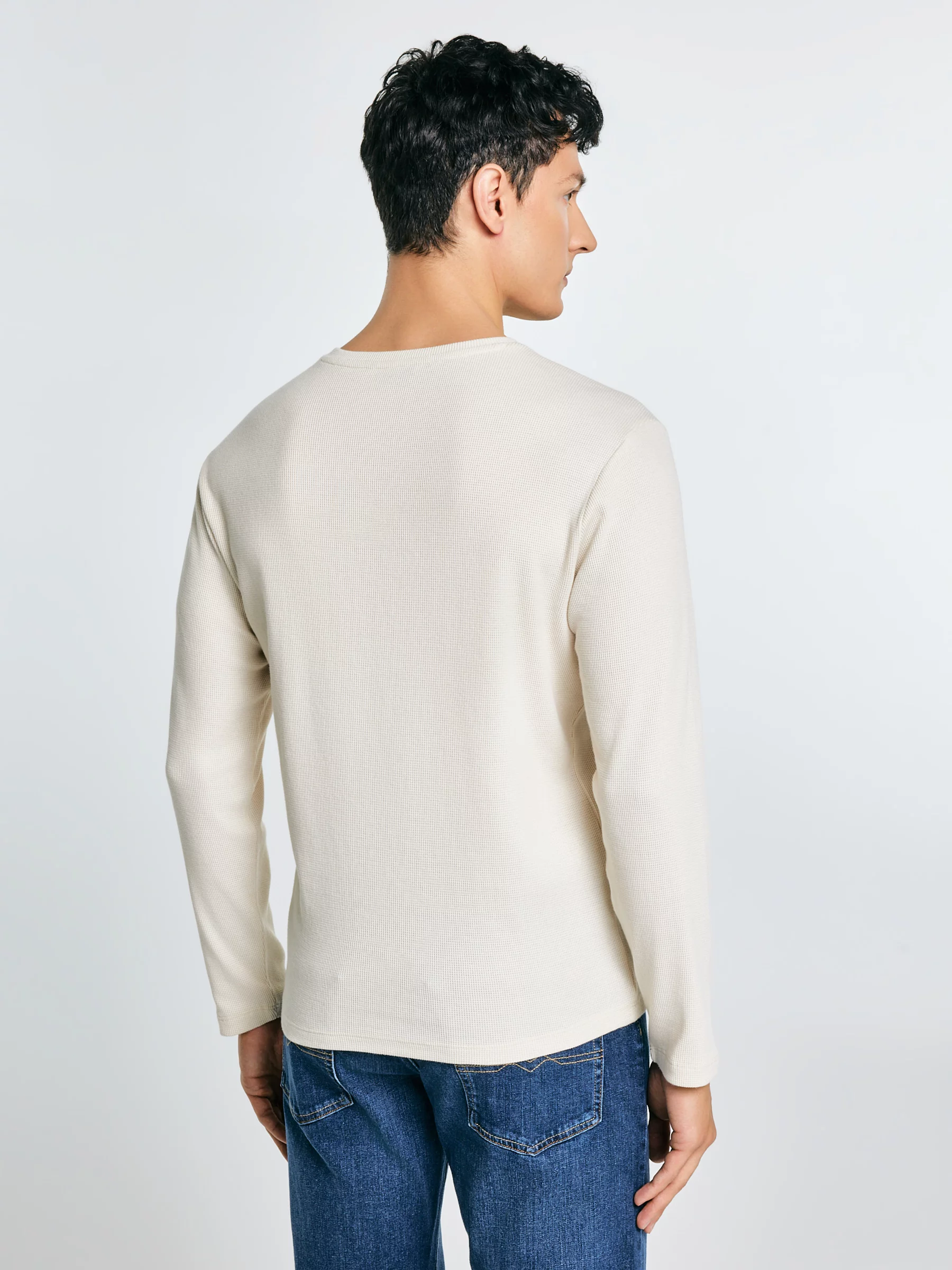 Bluzka męska z długim rękawem kremowa Merrts 103