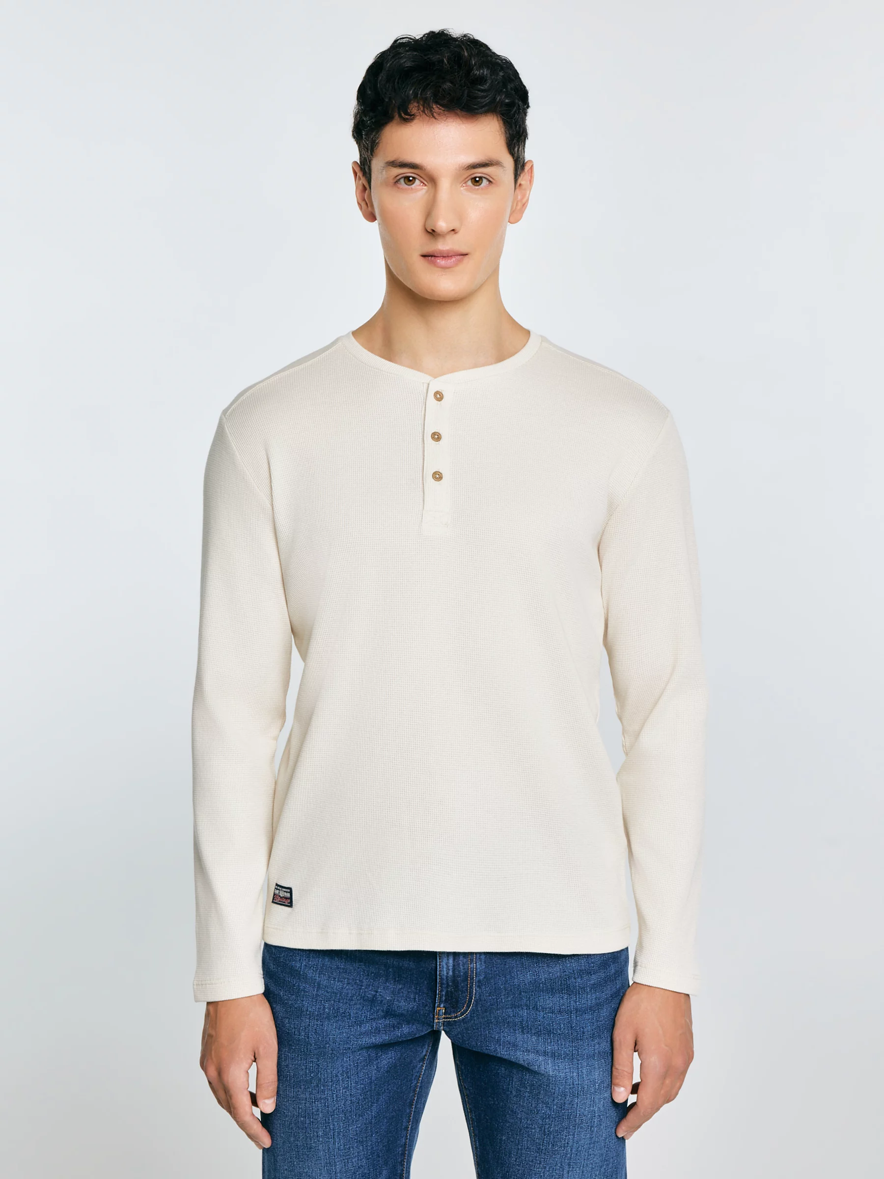 Bluzka męska z długim rękawem kremowa Merrts 103