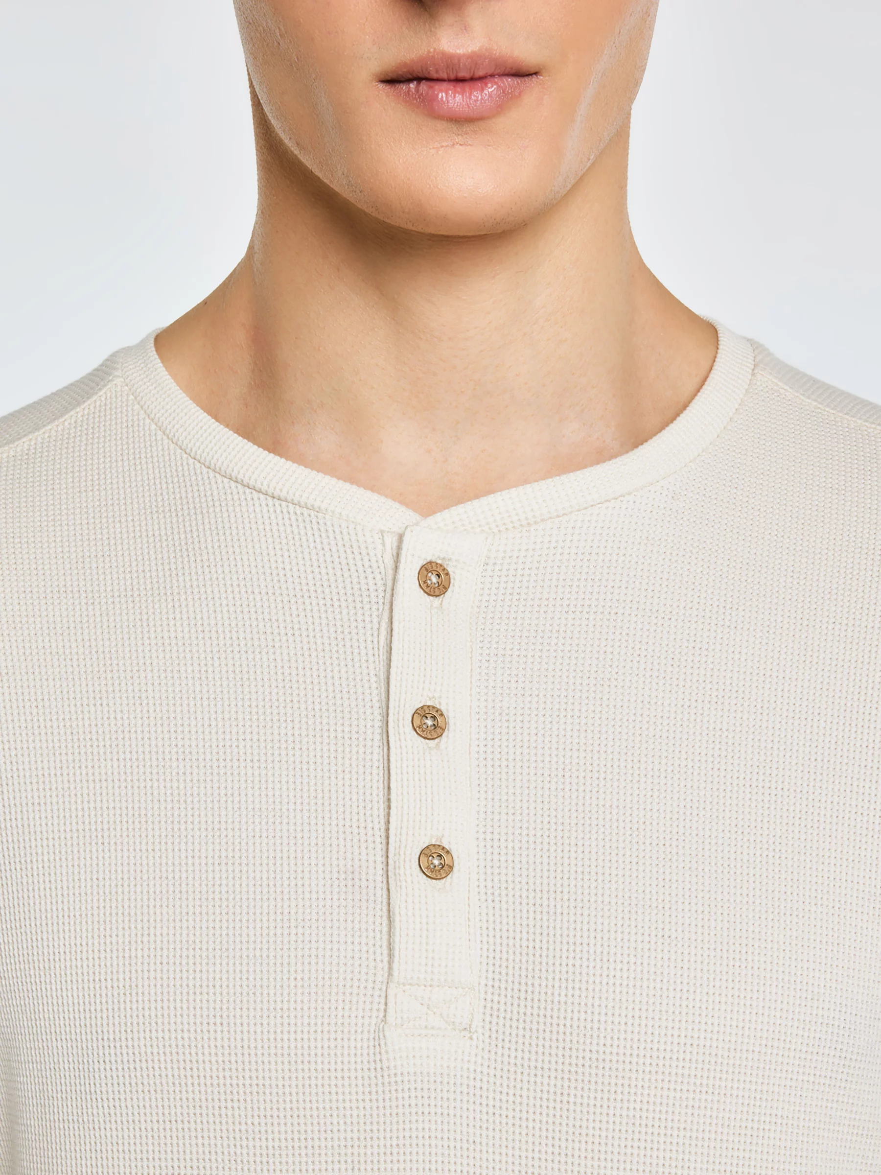 Bluzka męska z długim rękawem kremowa Merrts 103