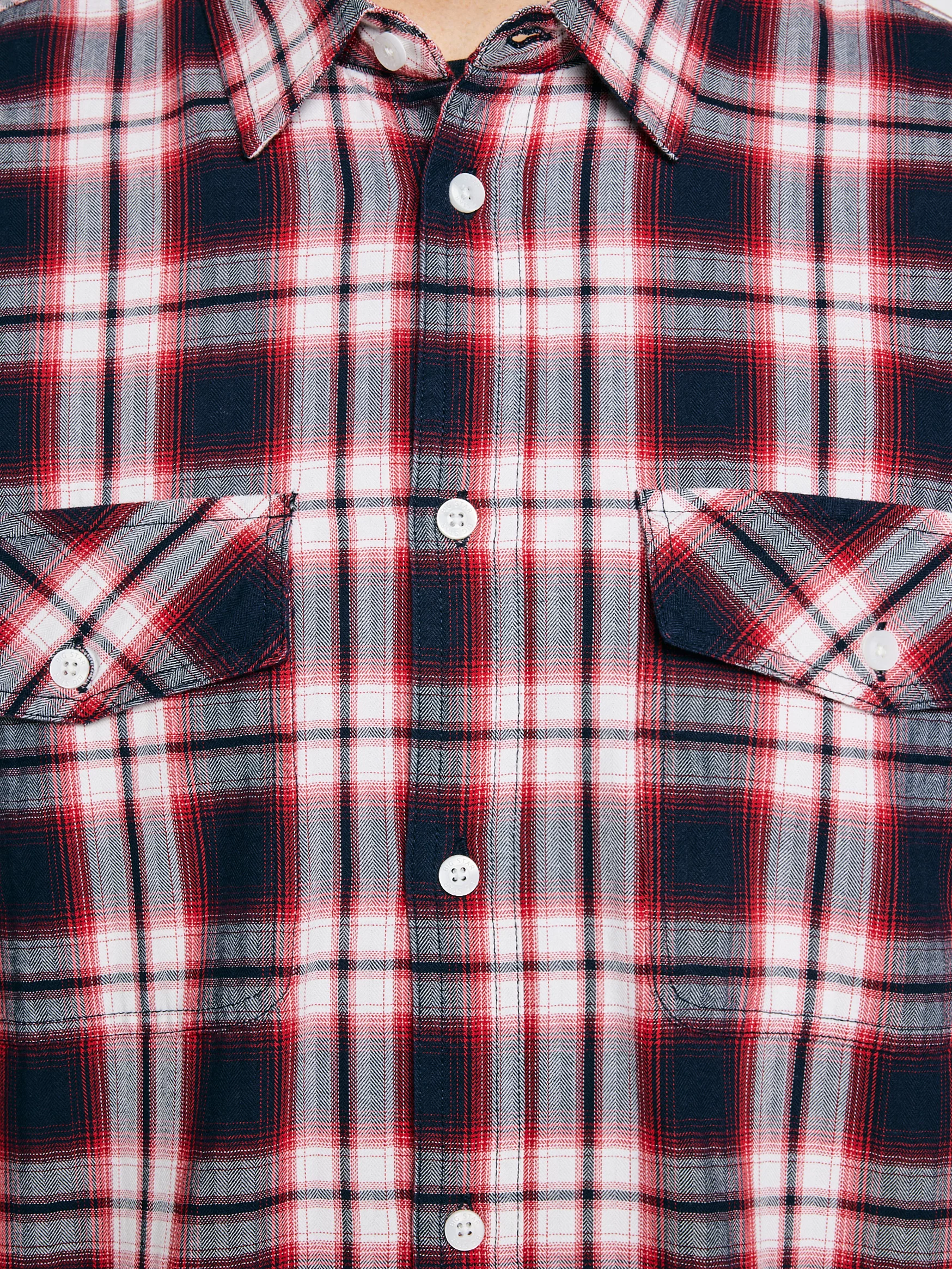 Koszula męska bawełniana w kratę czerwona Koliserson 603