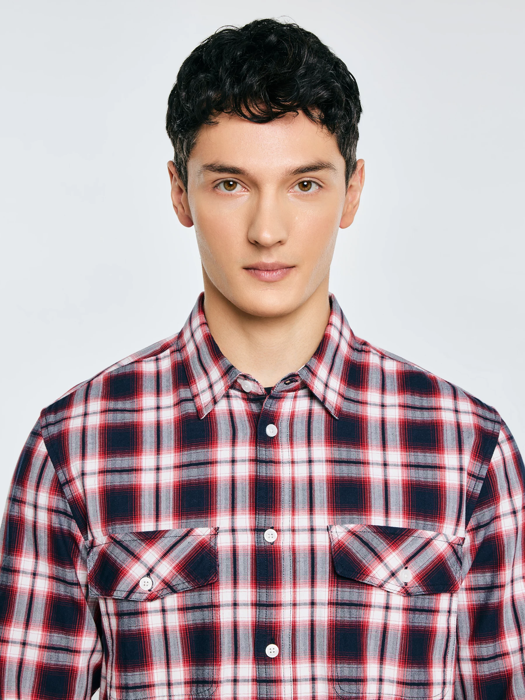 Koszula męska bawełniana w kratę czerwona Koliserson 603