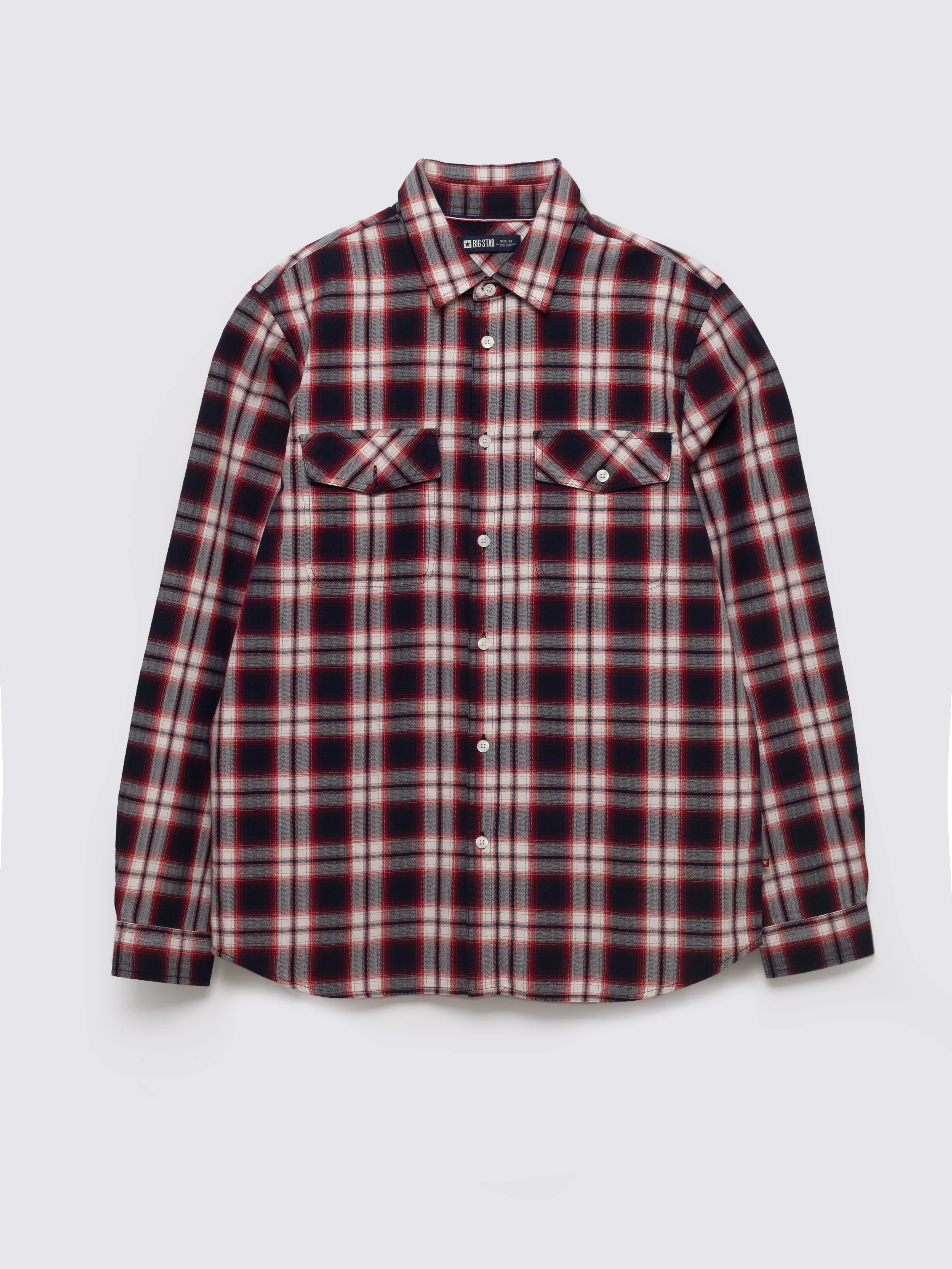 Koszula męska bawełniana w kratę czerwona Koliserson 603