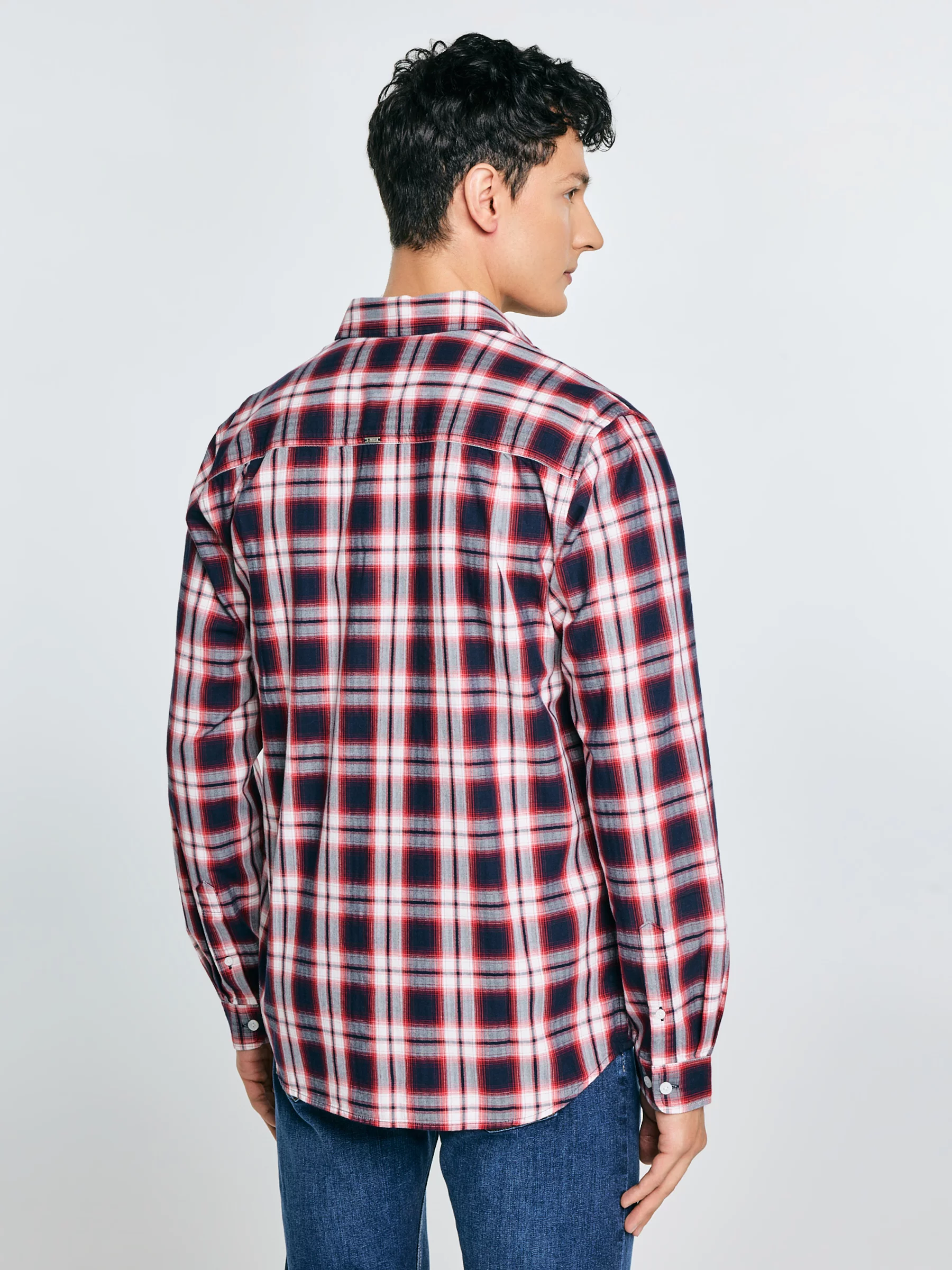 Koszula męska bawełniana w kratę czerwona Koliserson 603