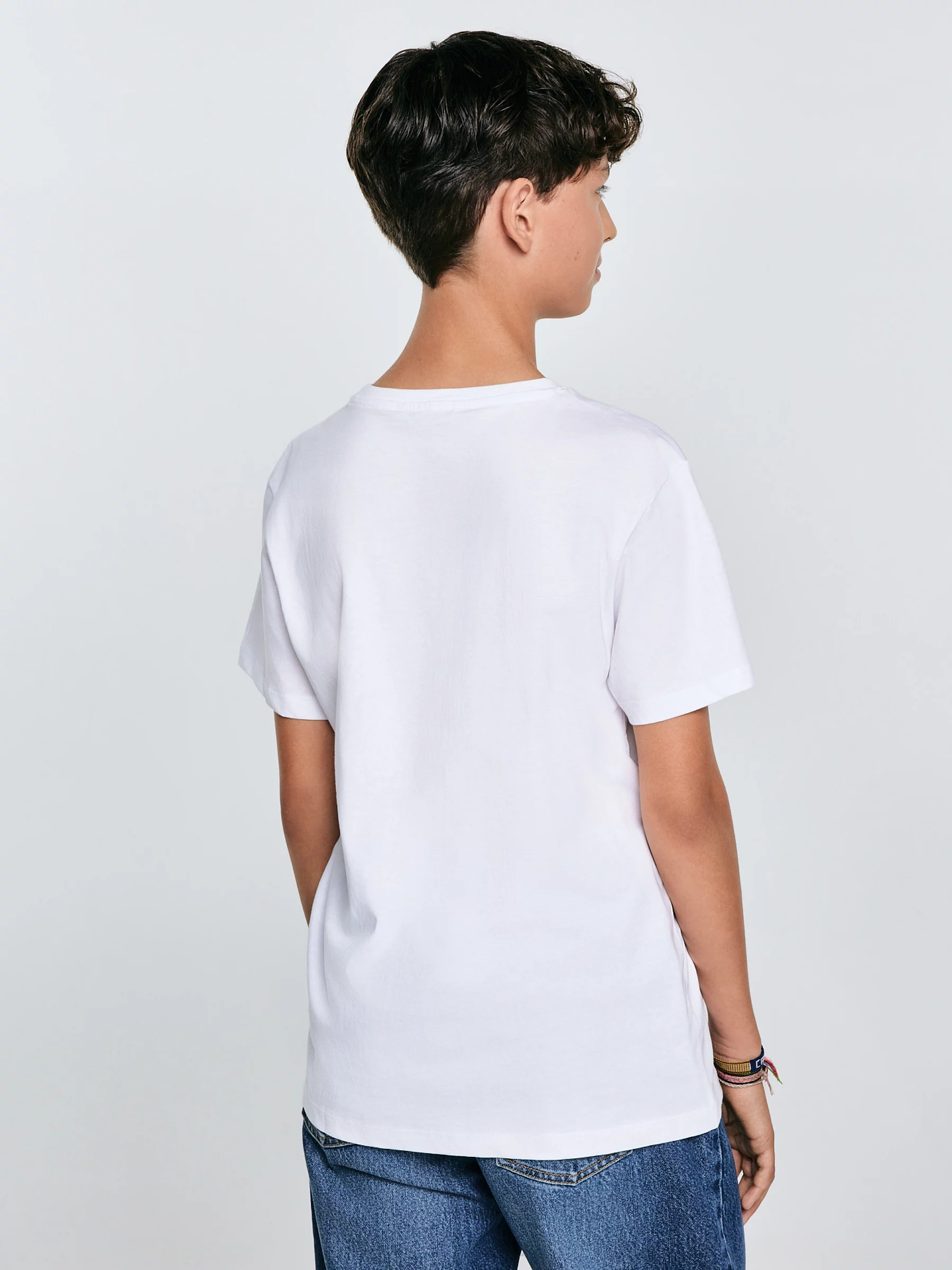 Koszulka chłopięca z krótkim rękawem biała Basser 101