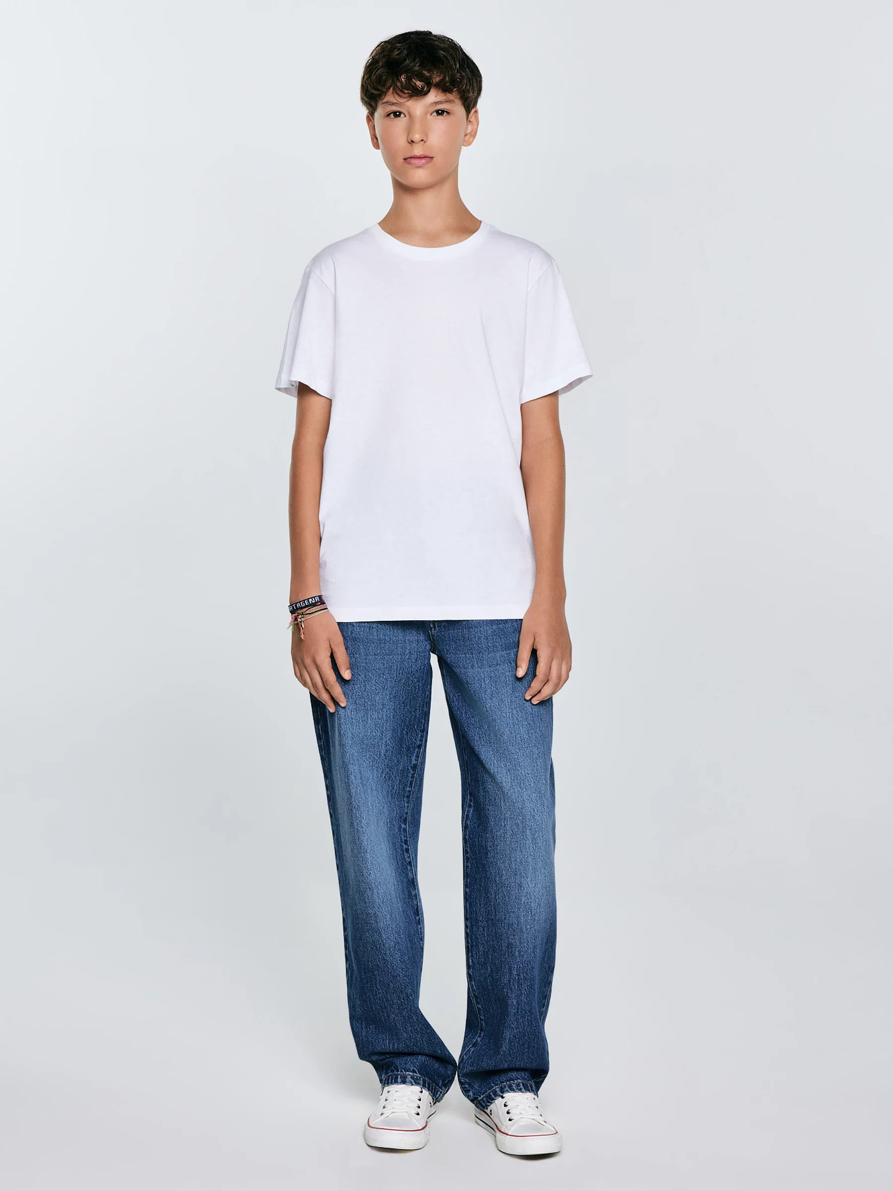 Koszulka chłopięca z krótkim rękawem biała Basser 101