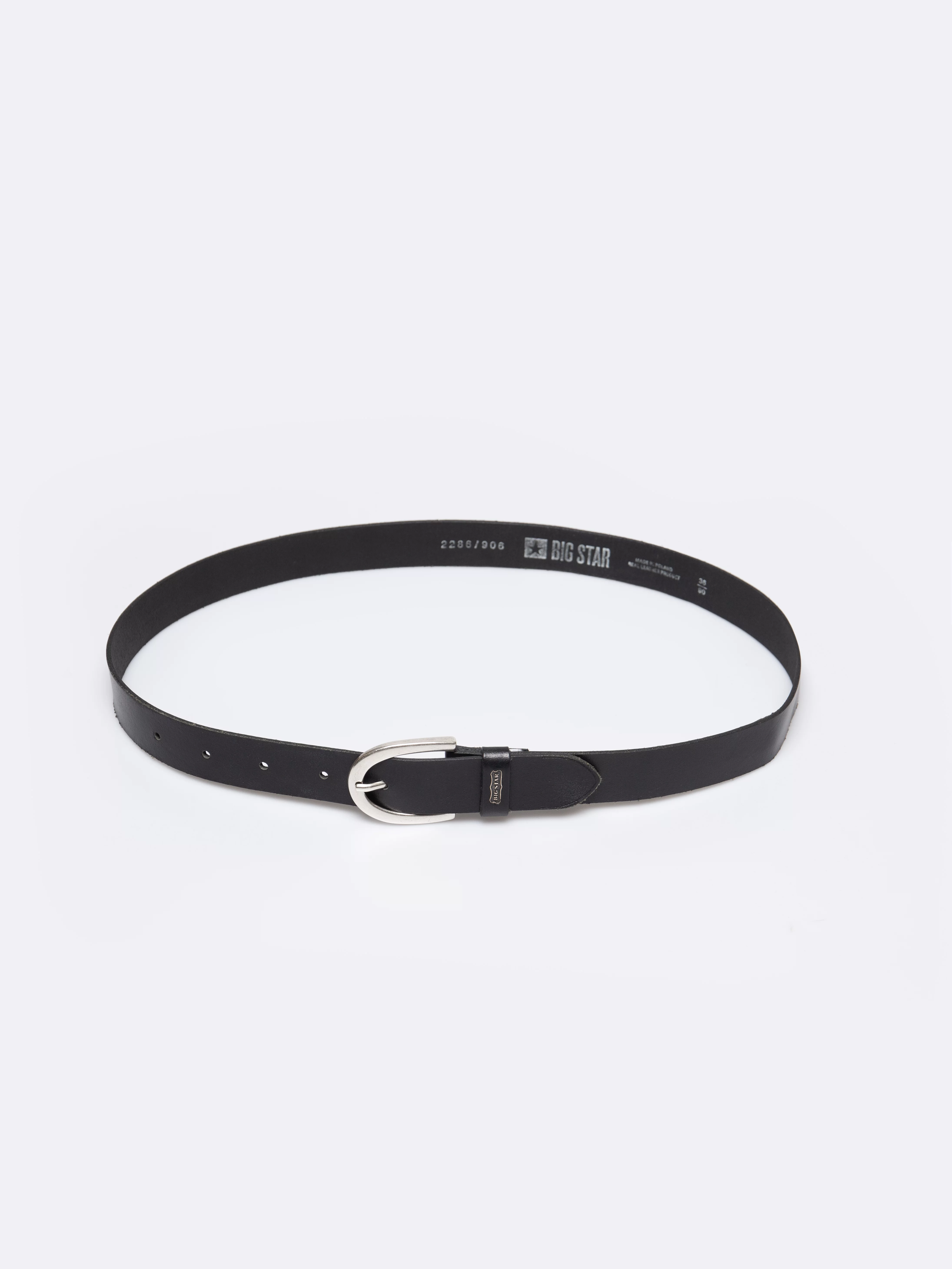 Pasek damski skórzany czarny 2286 906