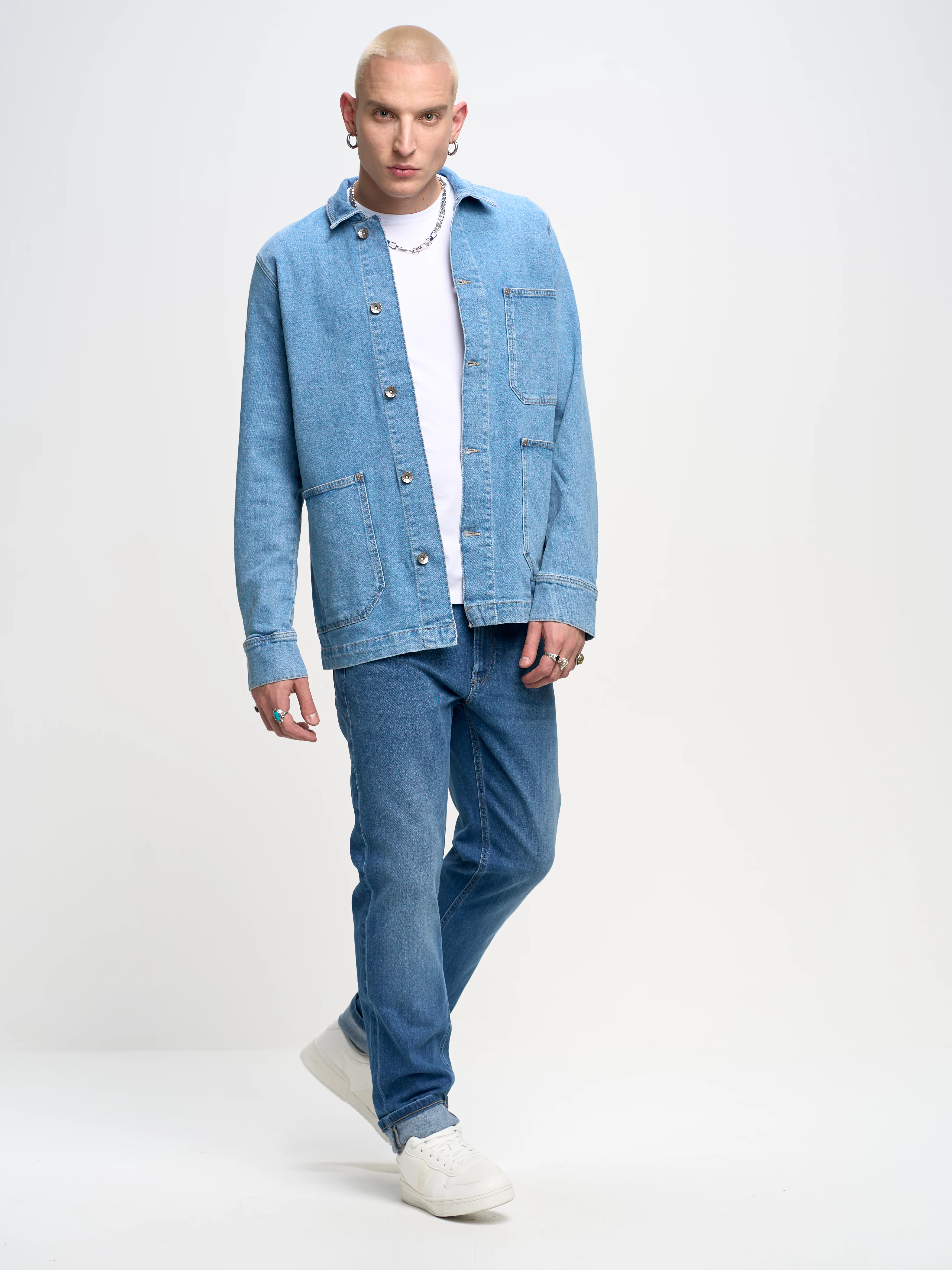 Kurtka męska jeansowa niebieska Bill 214