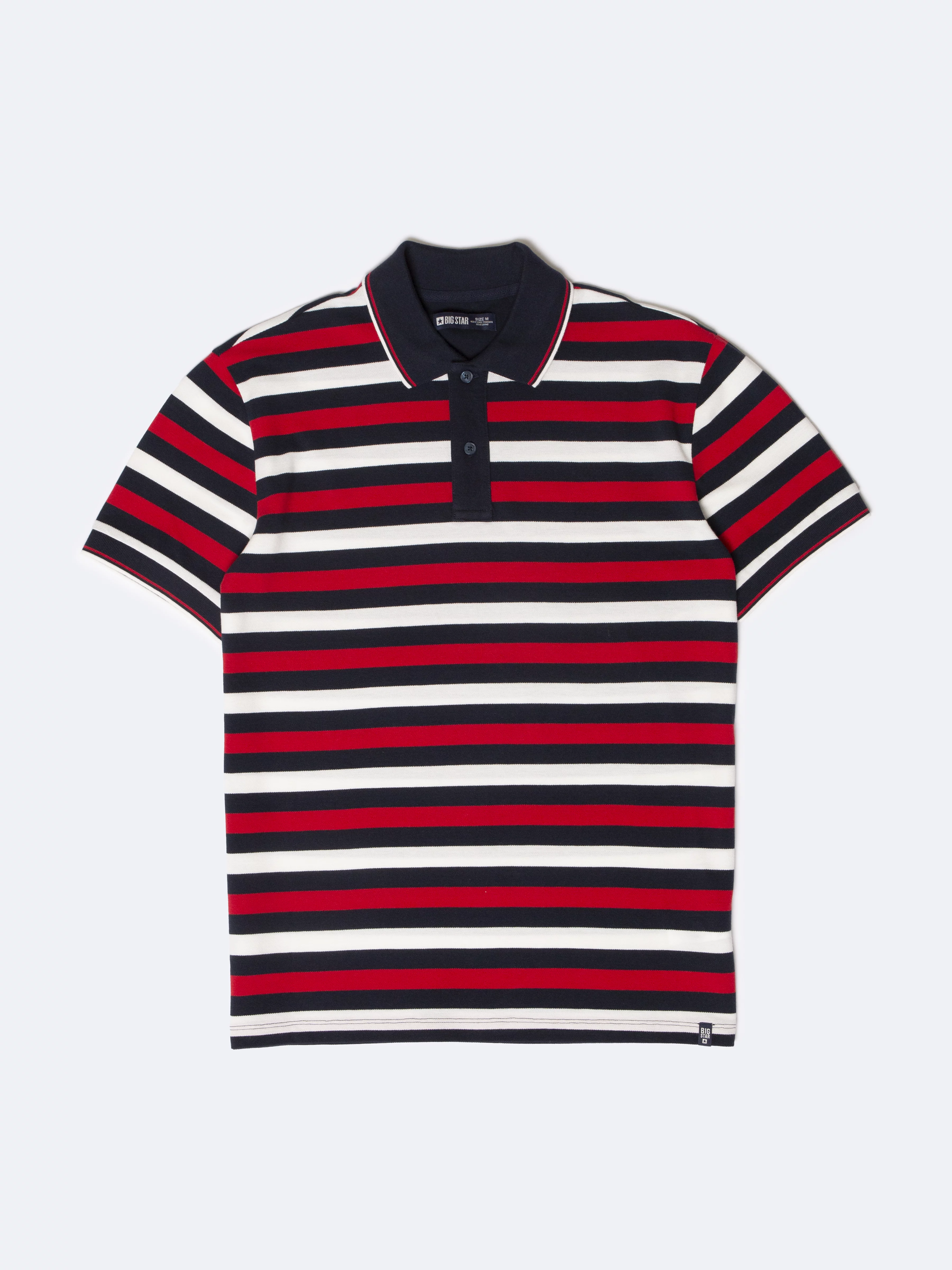 Koszulka męska polo w kolorowe paski Seulir 603